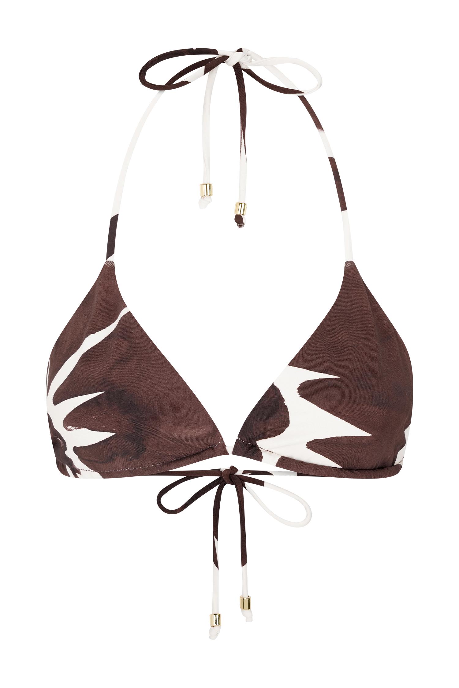 Marquise Bikini Top - Chocolate Deco Fleur Print Product Image