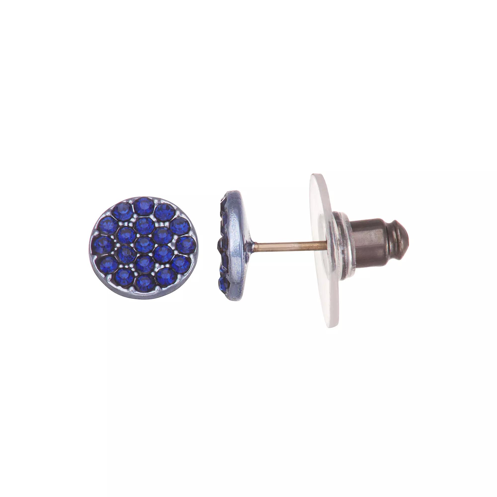 Simply Vera Vera Wang Simulated Crystal Pave Disc Stud Earrings, Women's, Blue Product Image
