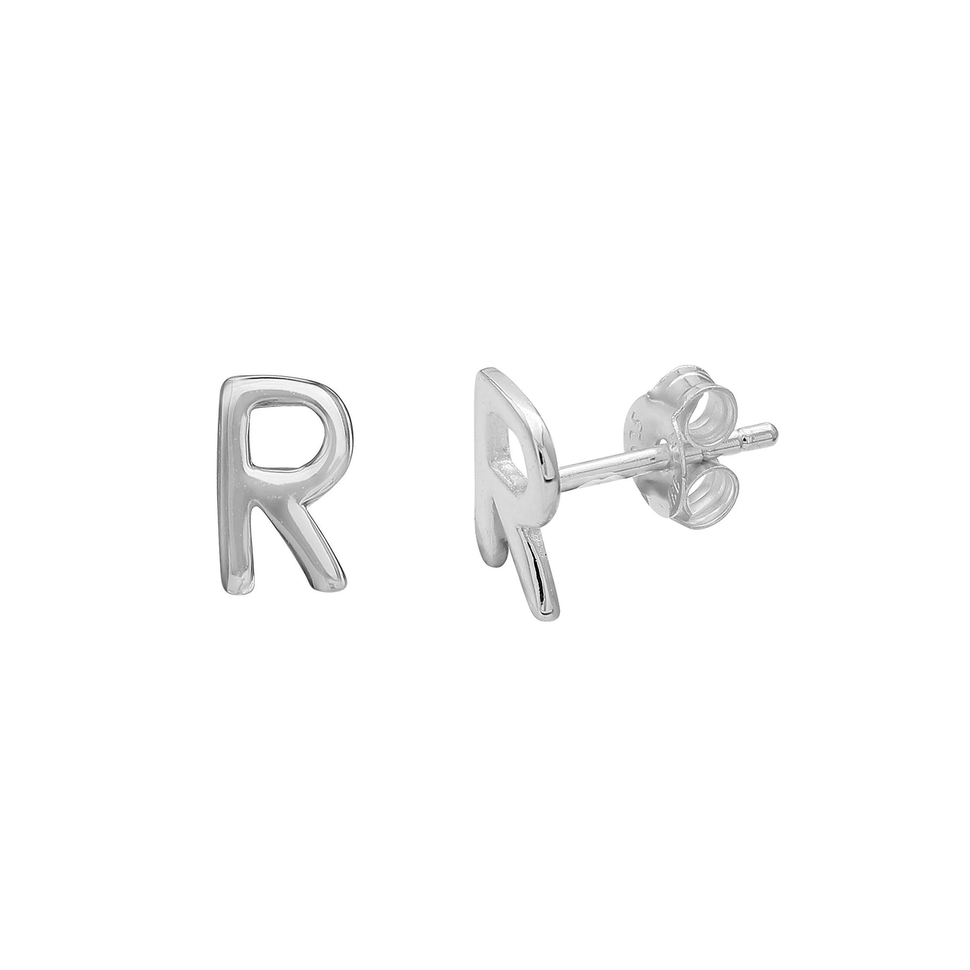 PRIMROSE Sterling Silver Initial Stud Earrings, Women's, Silver Tone U Product Image