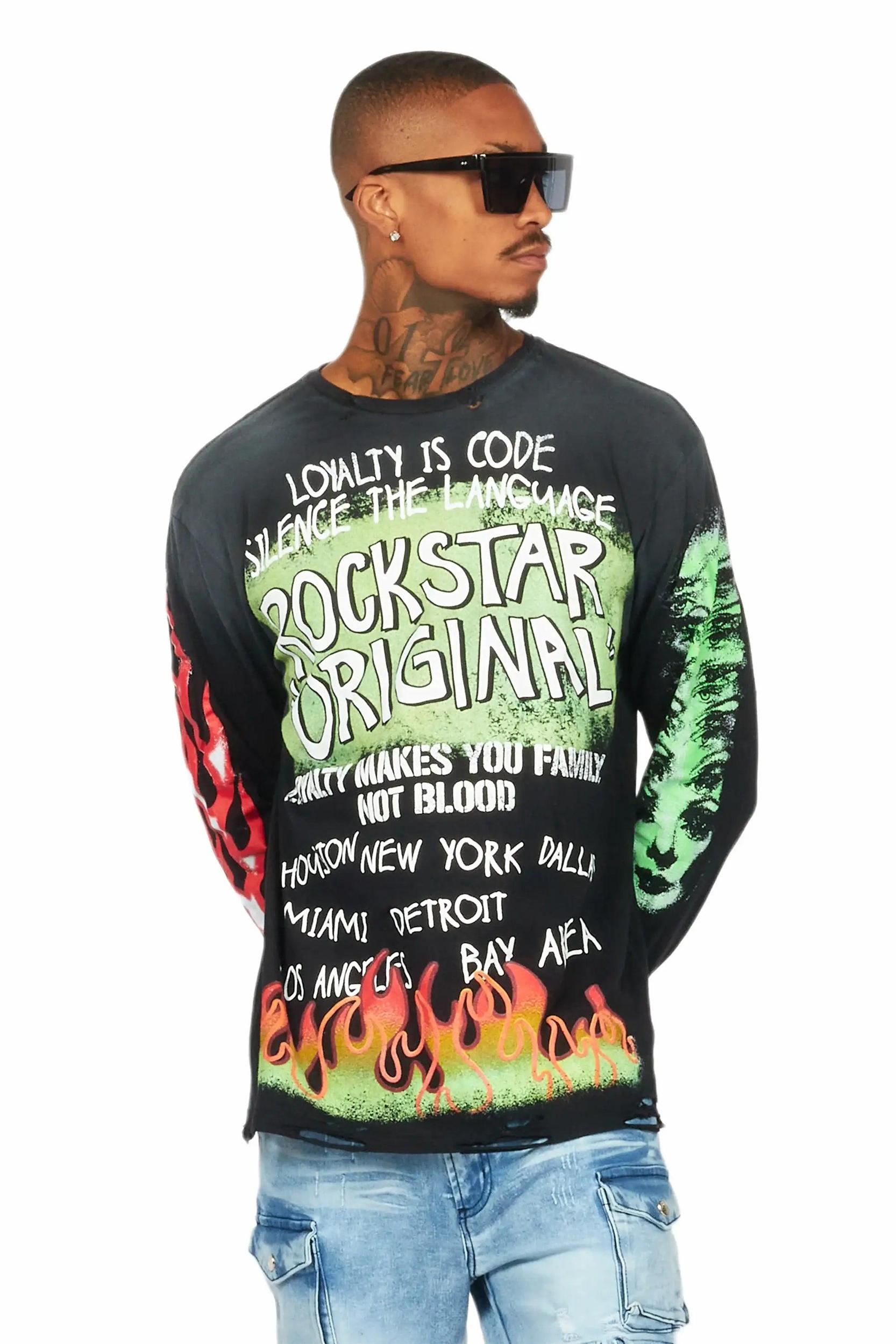 Bridgette Black Long Sleeve Graphic T-Shirt Female Product Image