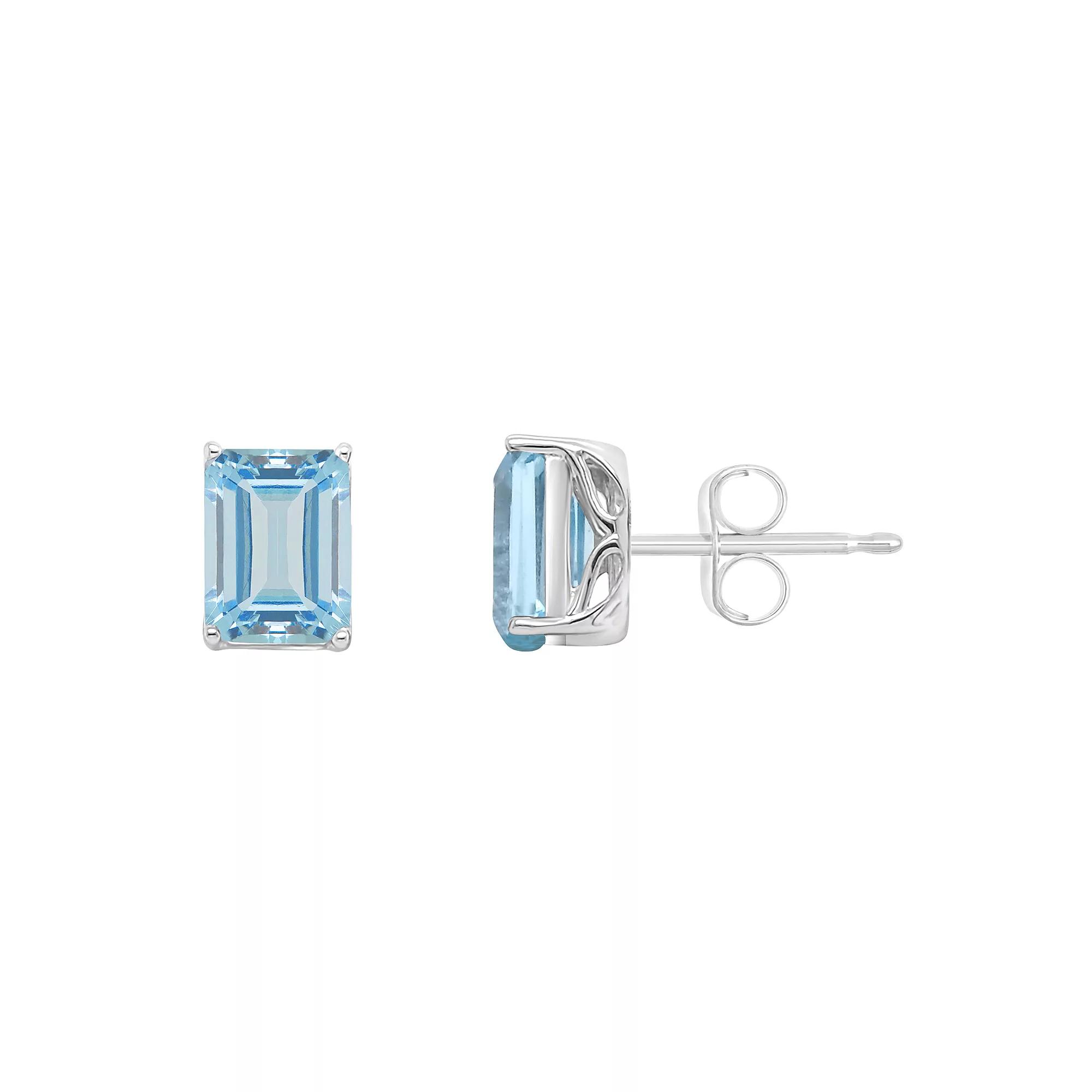 Alyson Layne 14k Gold Sky Blue Topaz Stud Earrings, Women's, 14k White Gold Product Image