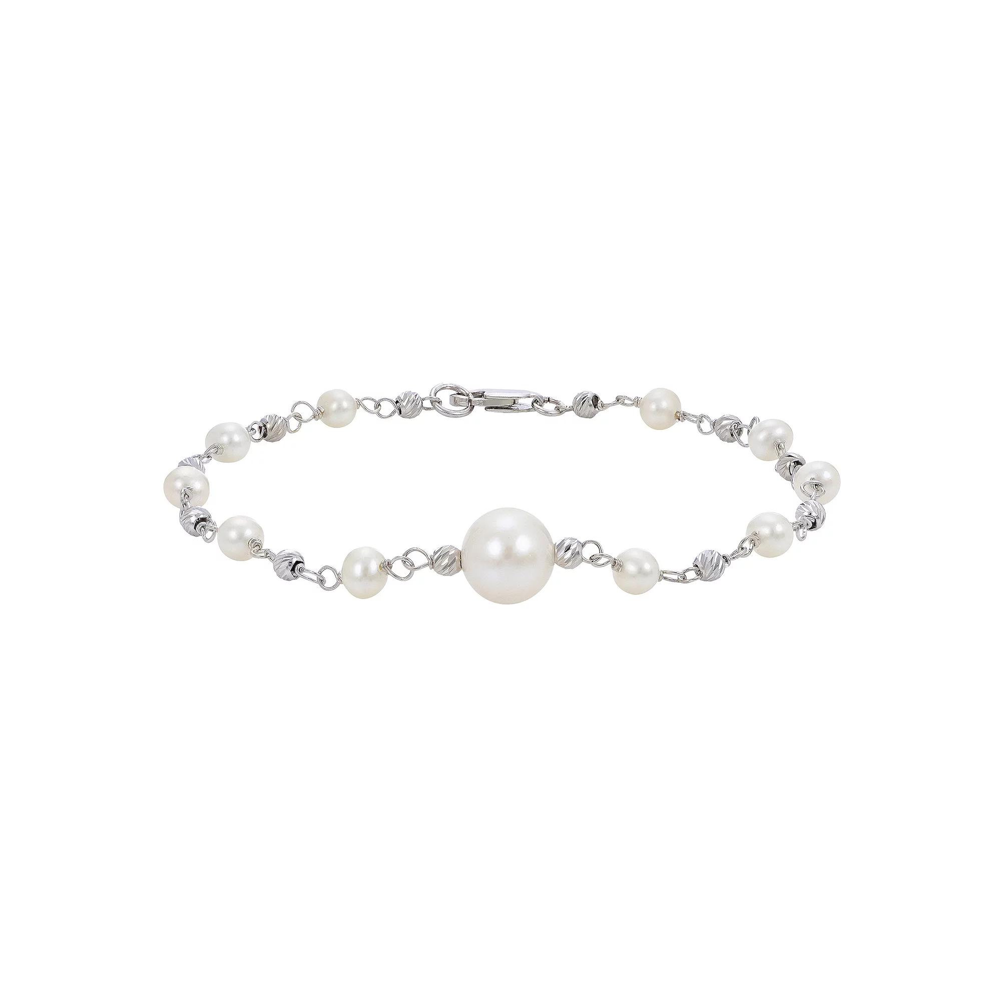 PearLustre by Imperial Sterling Silver Freshwater Cultured Pearl Bead Bracelet, Women's,  Product Image