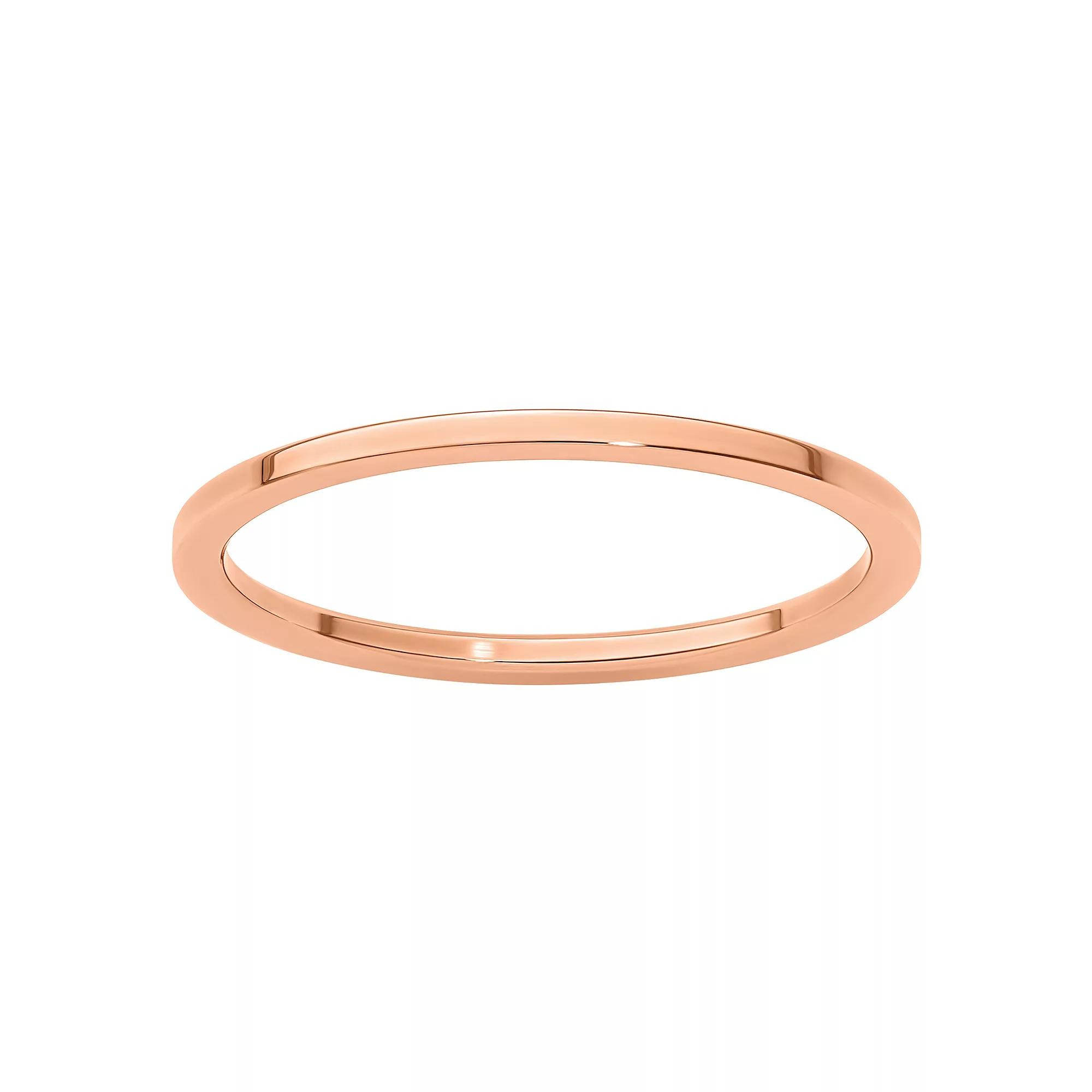 Stacks & Stones 10k Gold 1.2 mm Flat Stackable Band, Womens 10k Rose Gold Product Image