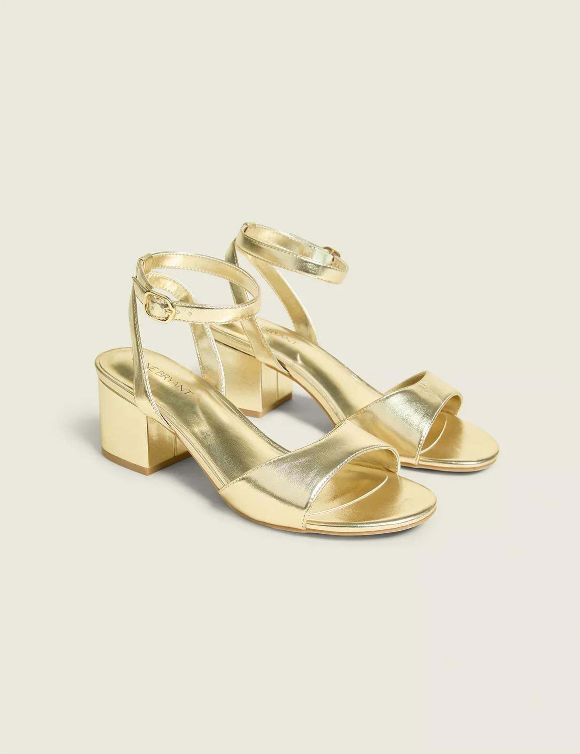 Dream Cloud Metallic Strappy Low Block Heel Product Image