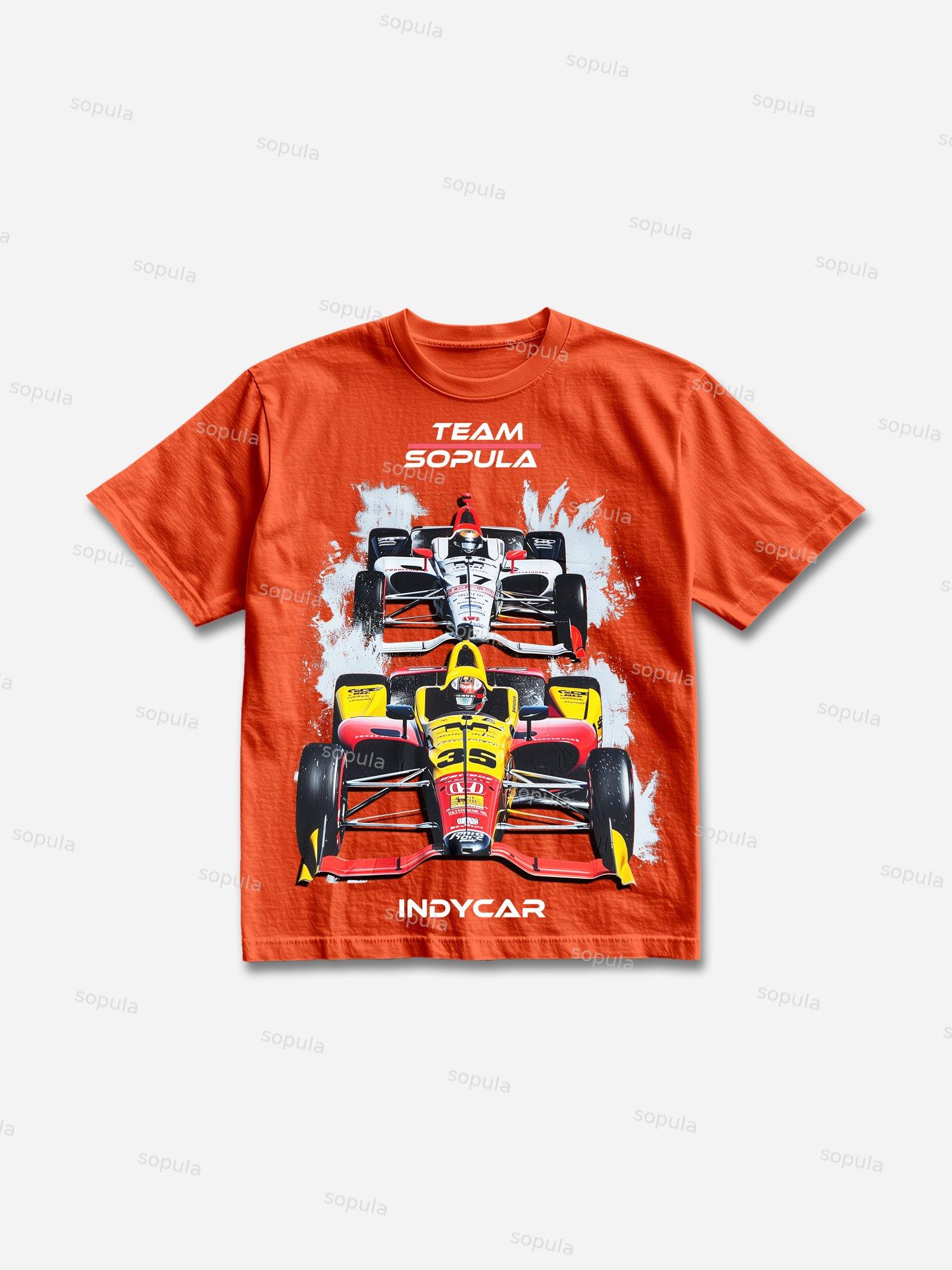 Indycar Racing Team Graphics Cotton T-shirt Product Image