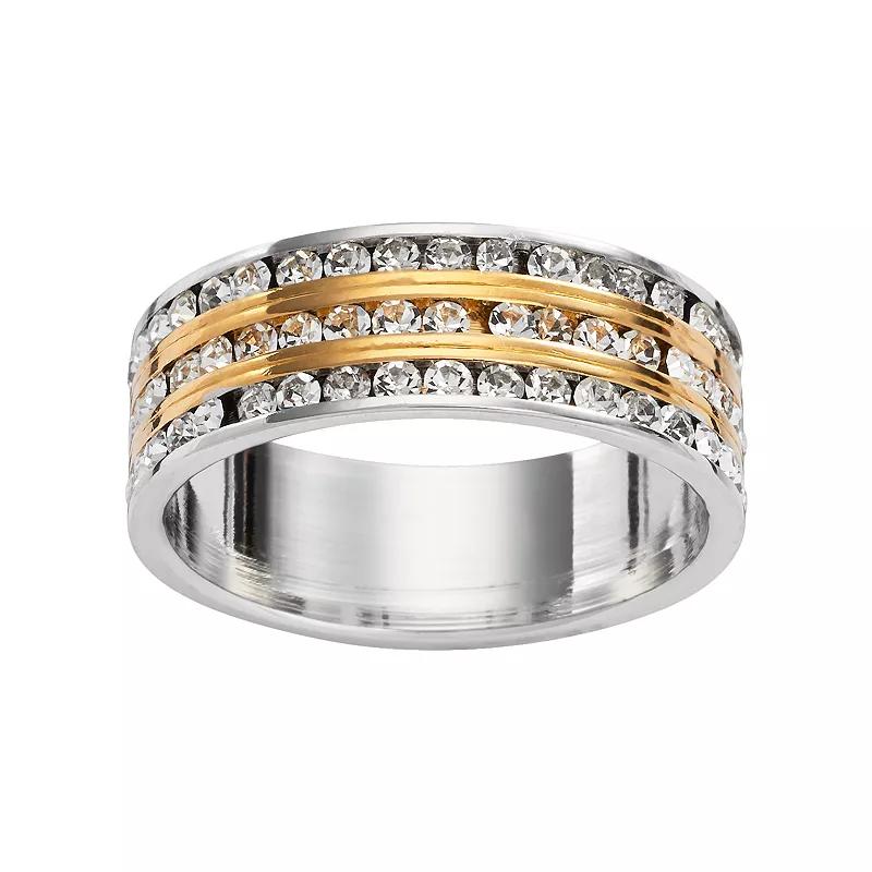 Traditions Jewelry Company 18k Gold Plate & Silver Plate Crystal Multirow Ring, Women's, Size: 7, White Product Image