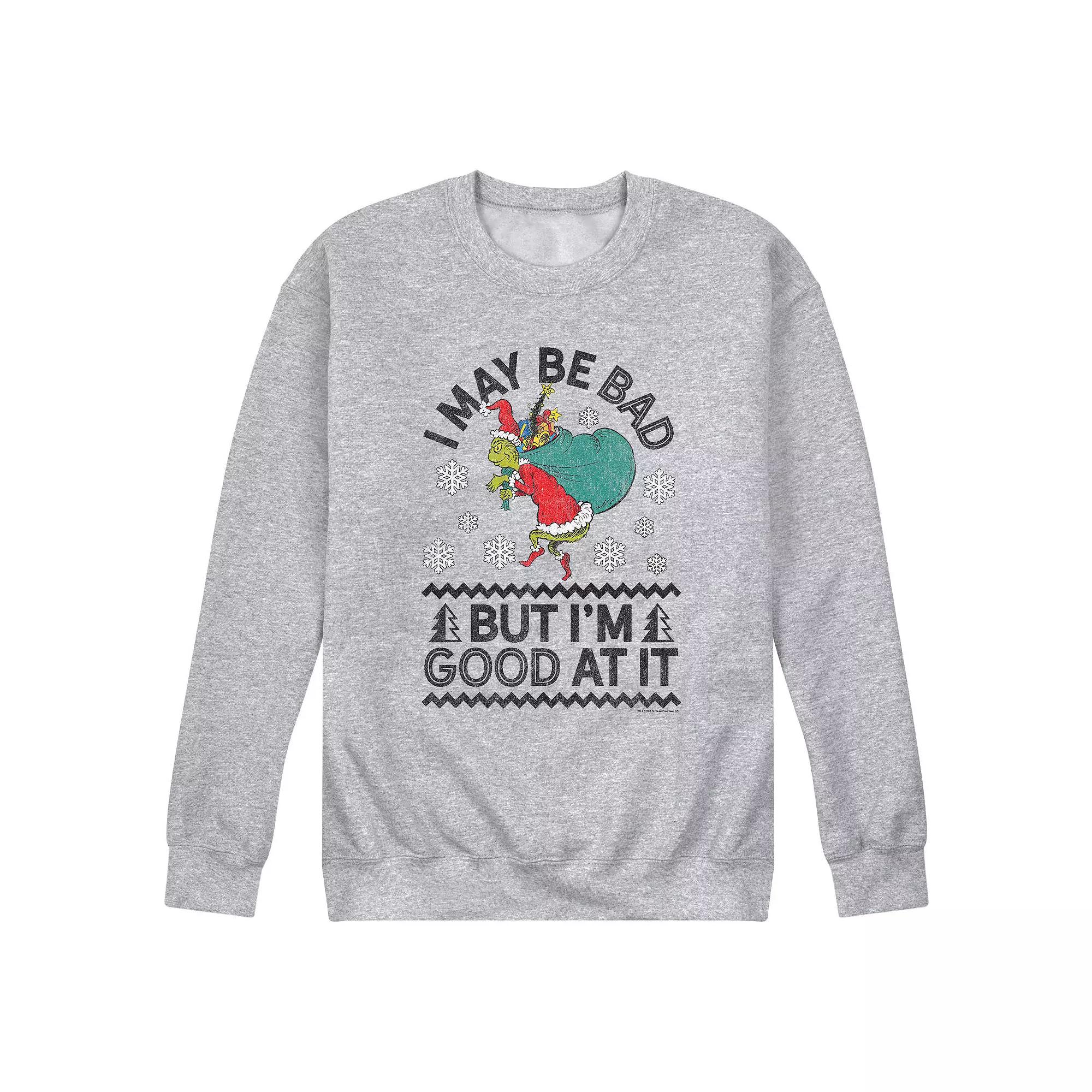 Men's Dr. Suess The Grinch Good Sweatshirt,  Product Image