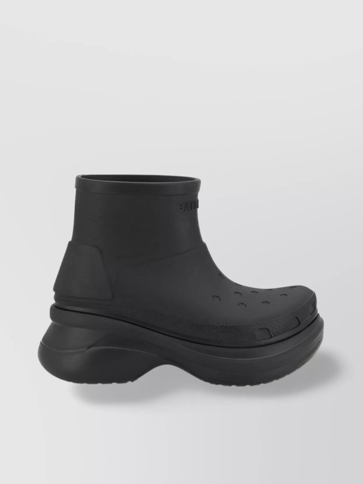 BALENCIAGA Crocs Bootie Rubber Ankle Boots In Black Product Image