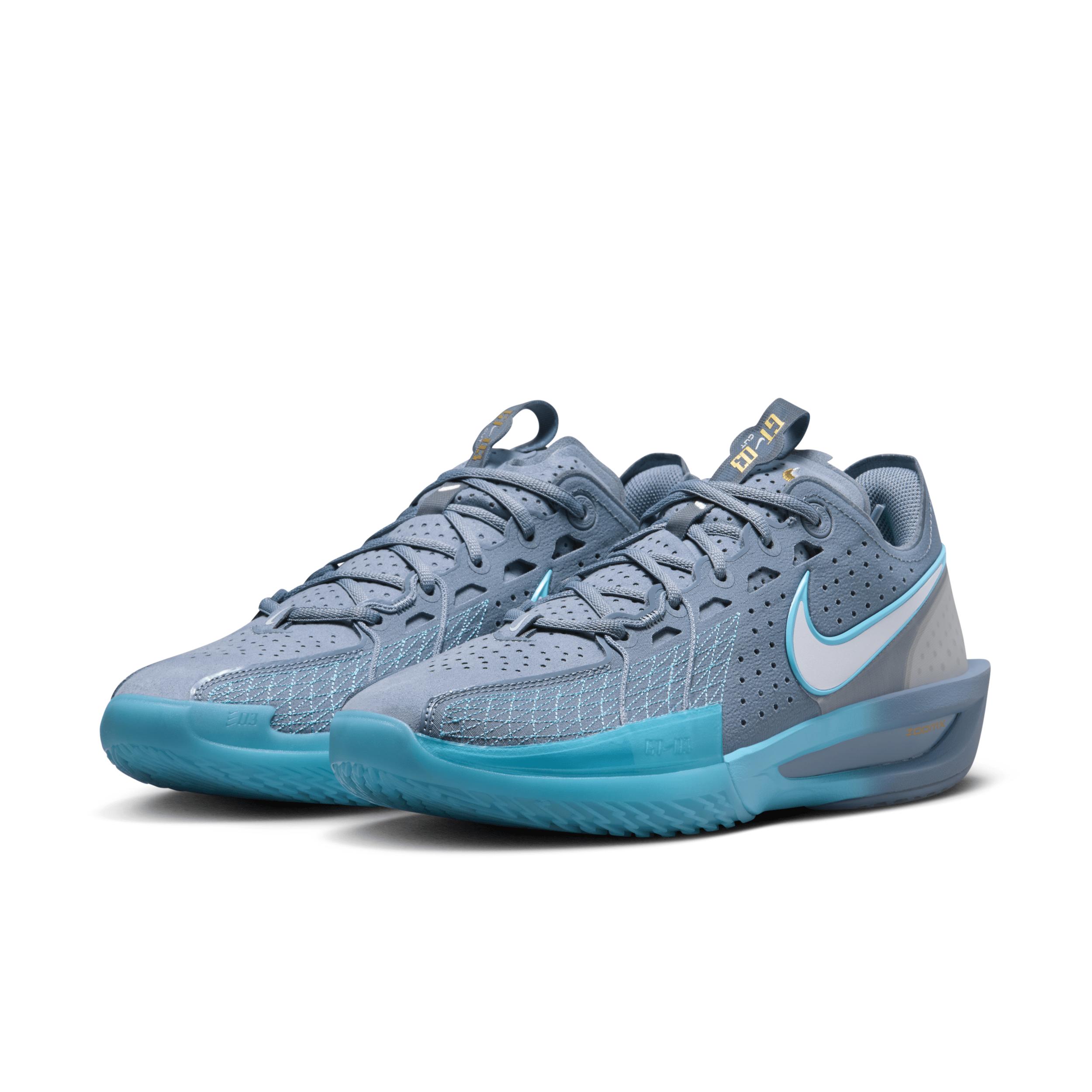 Nike Mens Nike Air Zoom G.T. Cut 3 - Mens Basketball Shoes Ashen Slate/Football Grey/Baltic Blue Product Image