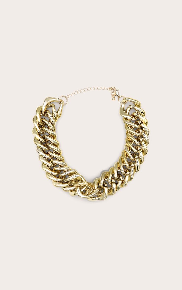 Gold Extra Chunky Chain Detail Necklace Product Image