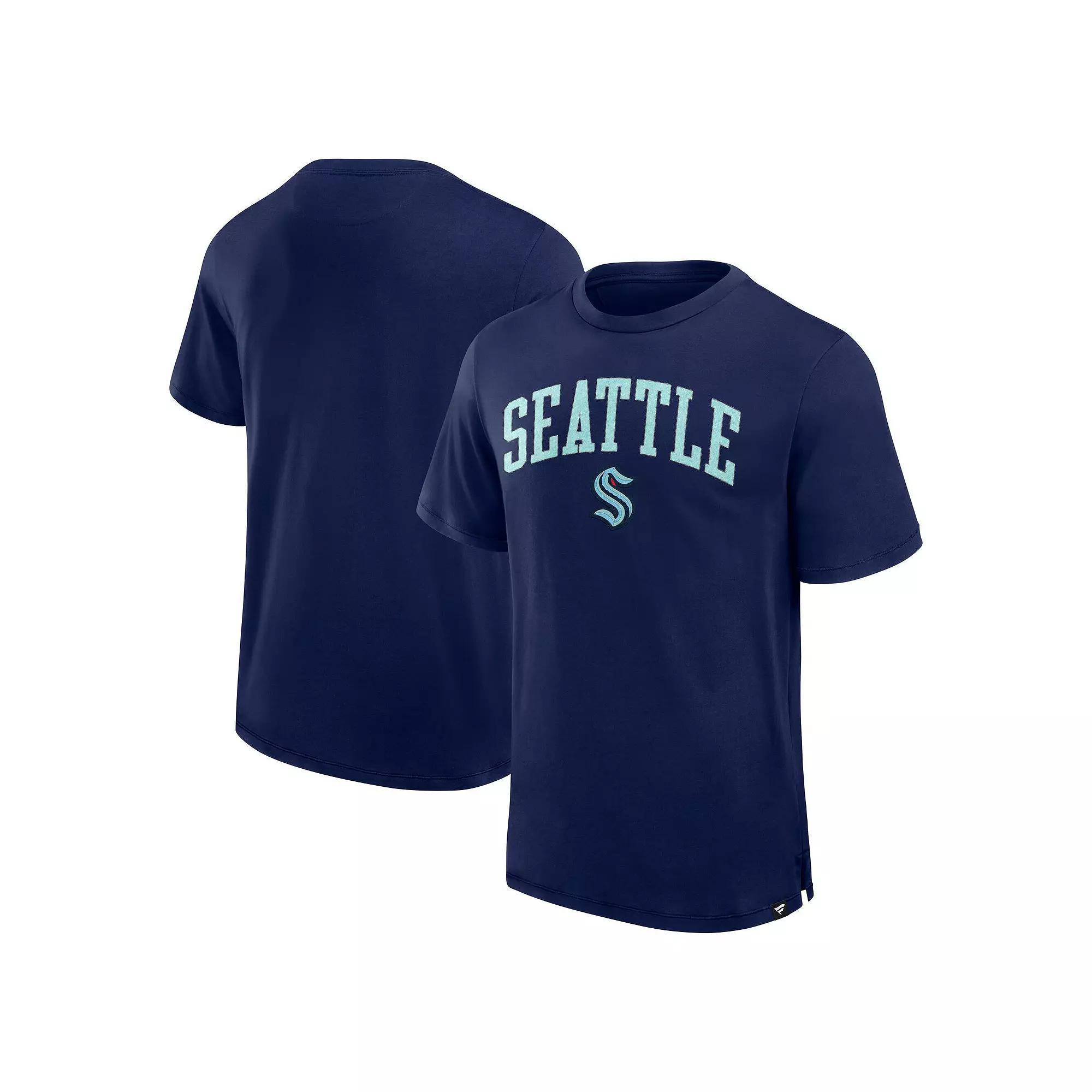 Men's Fanatics Navy Seattle Kraken Elevated Pima T-Shirt,  Product Image