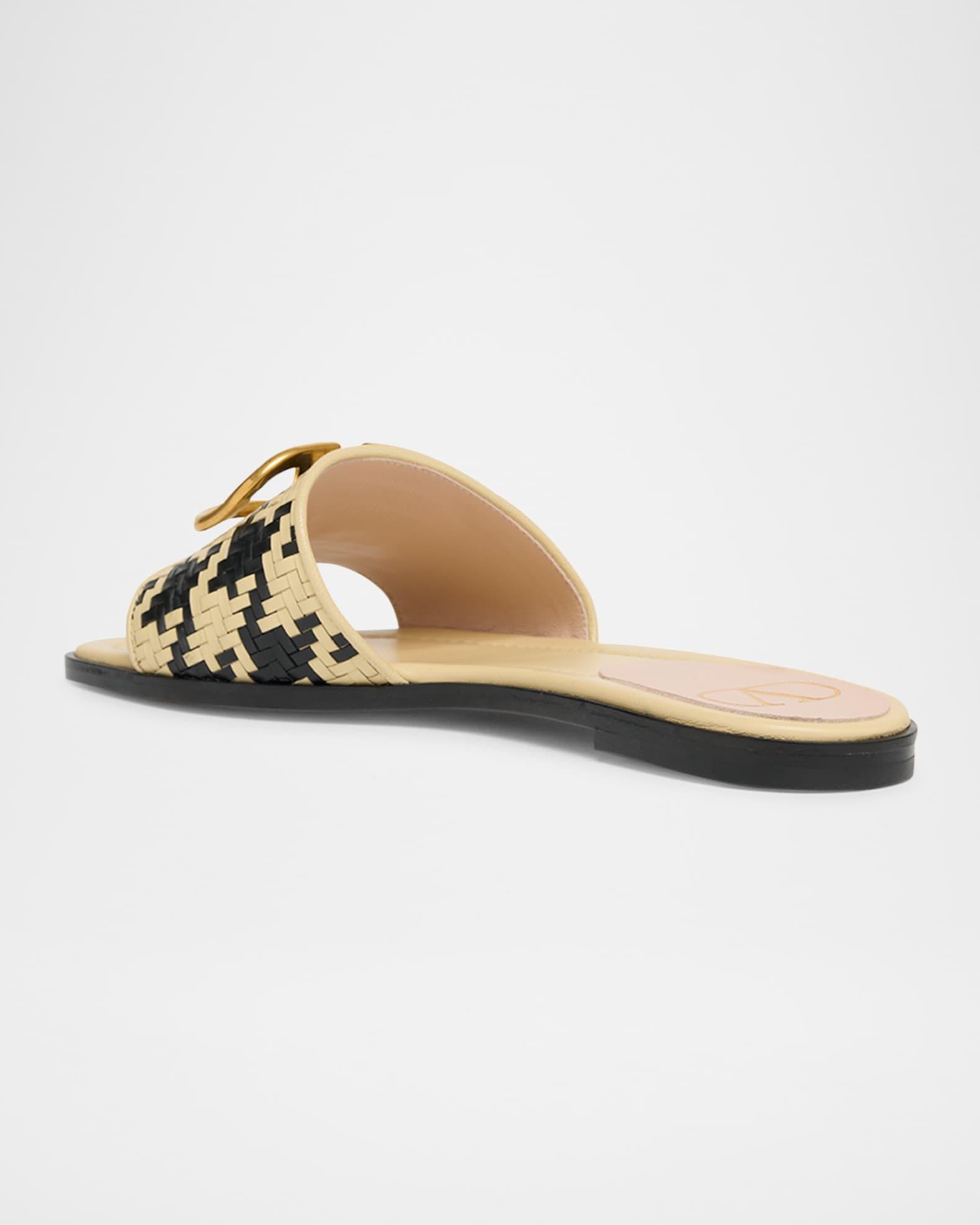 VLogo Signature Houndstooth Woven Slide Sandals Product Image