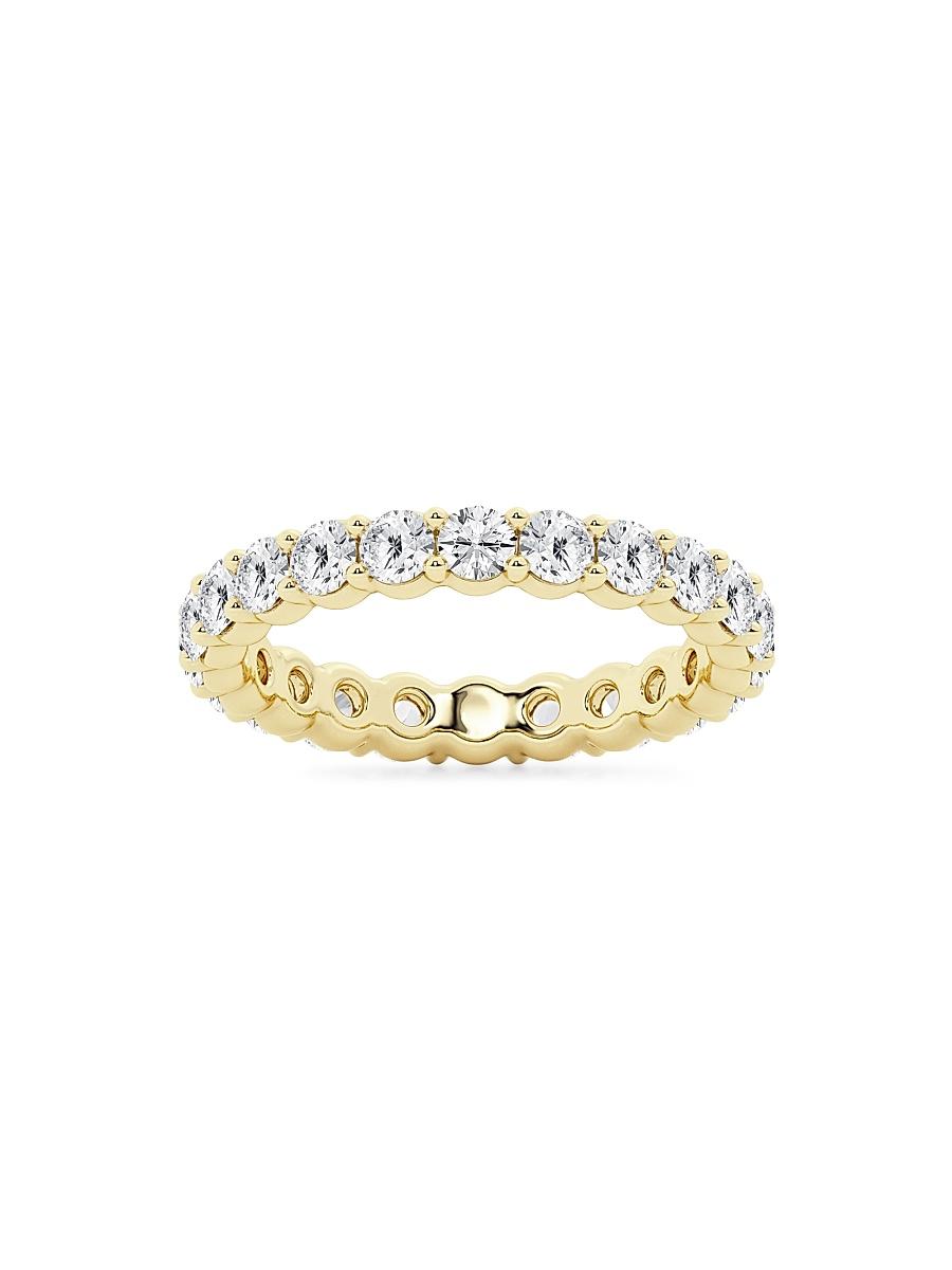 Womens 14K Yellow Gold & Round Natural Diamond Eternity Band/2.00-5.00 TCW Product Image