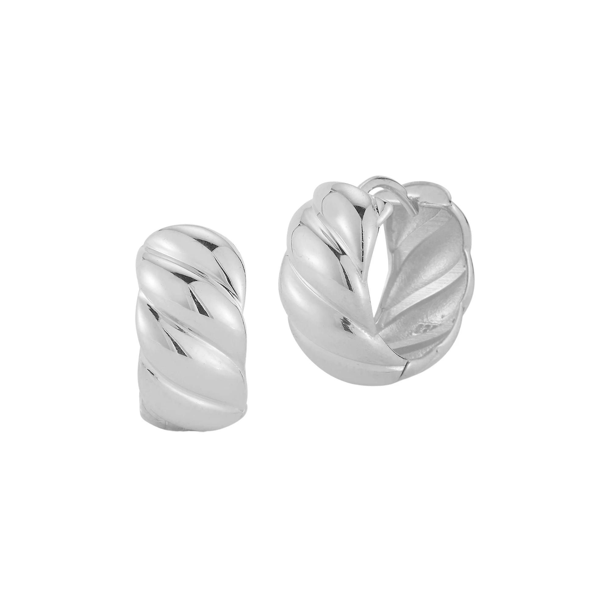 Sunkissed Sterling Sterling Silver Bold Twist Hoop Earrings, Women's, Silver Tone Product Image