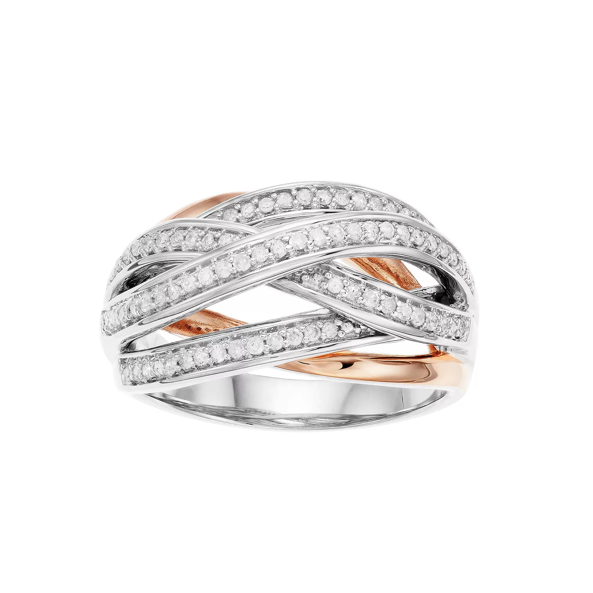 10k Rose Gold 1/3 Carat T.W. Diamond Ring, Women's, Size: 7, 10k Gold Product Image