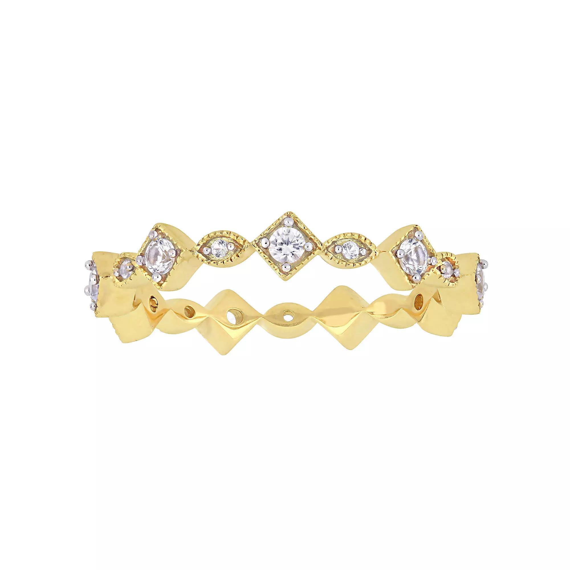 Stella Grace 10k Gold Lab-Created White Sapphire Anniversary Ring, Women's, Size: 8 Product Image