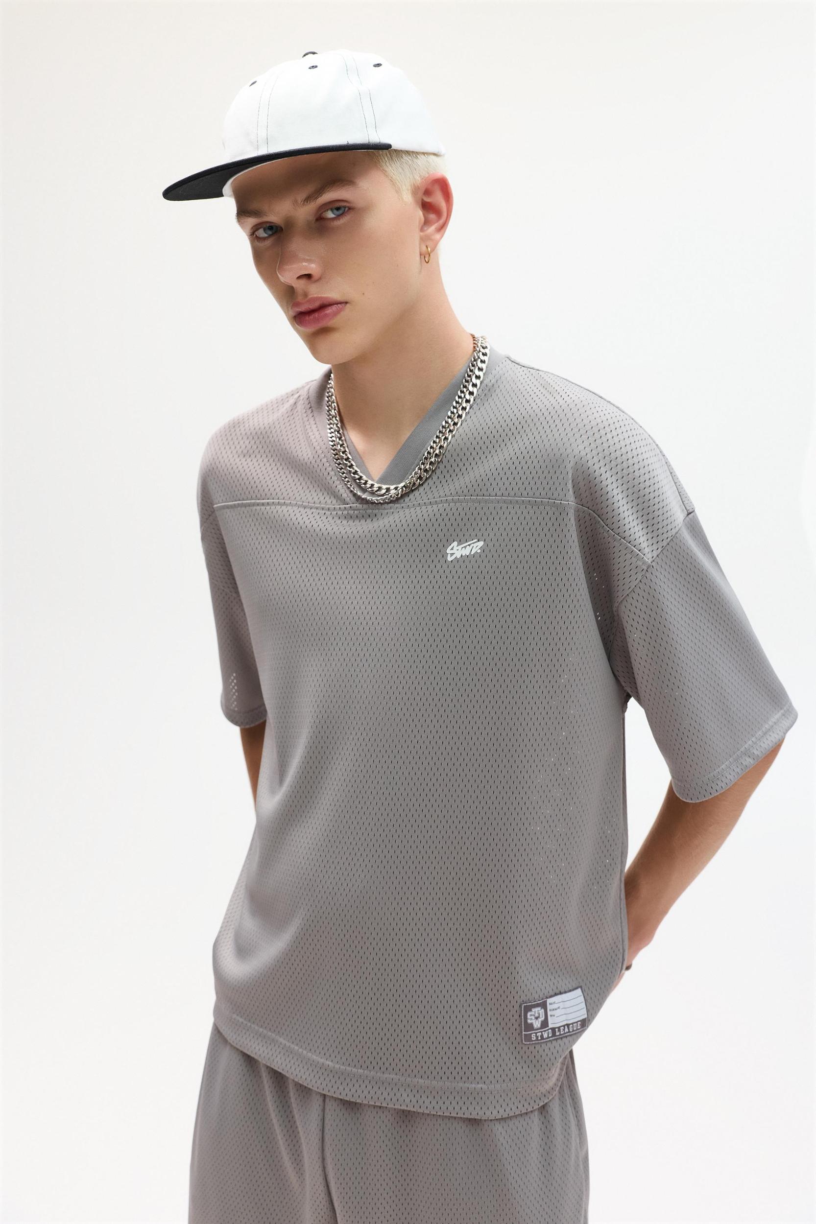 STWD mesh fabric T-shirt Product Image