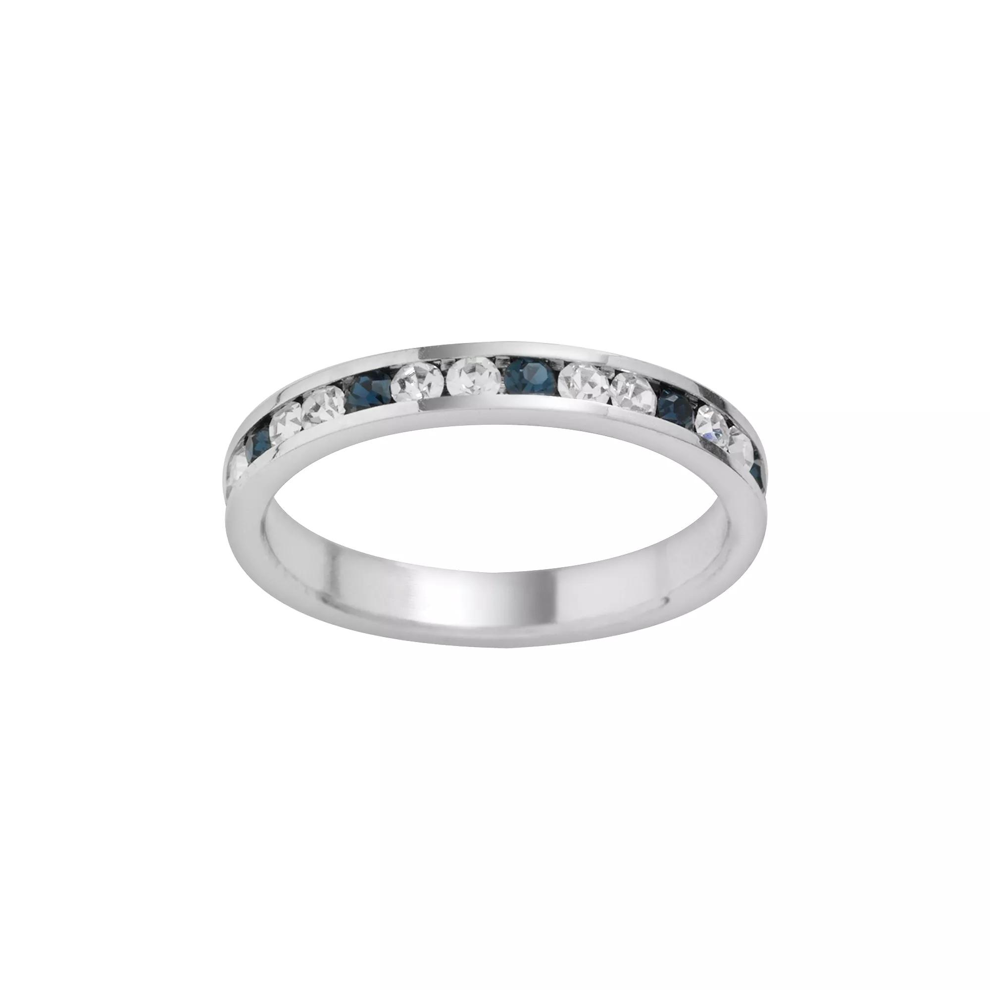 Traditions Jewelry Company Sterling Silver Crystal Eternity Ring, Women's, Size: 8, Blue Product Image