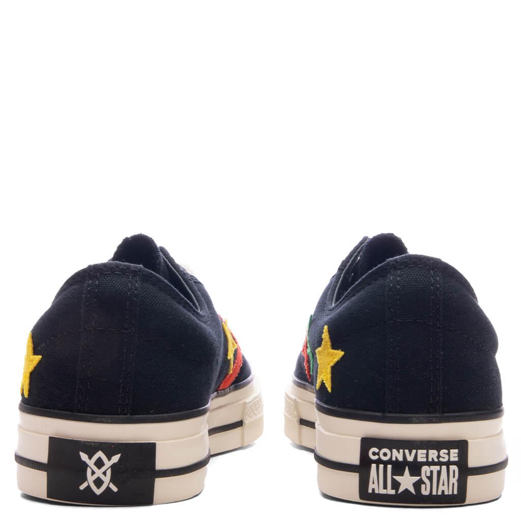 Converse x Daily Paper Star Player 76 Ox - Black/Fern Green/Cyber Yellow Male Product Image