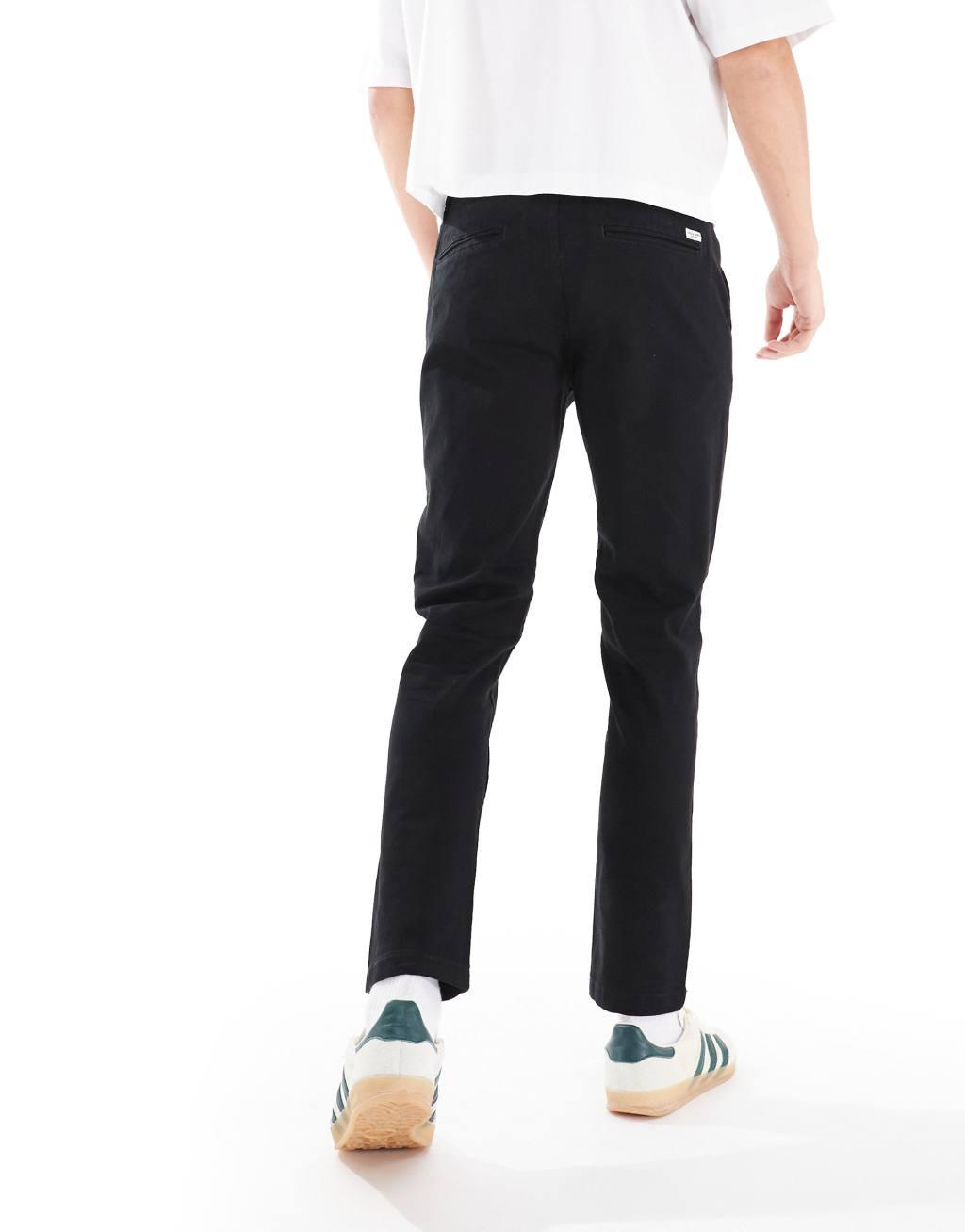 Jack & Jones Intelligence slim fit chinos in black  Product Image