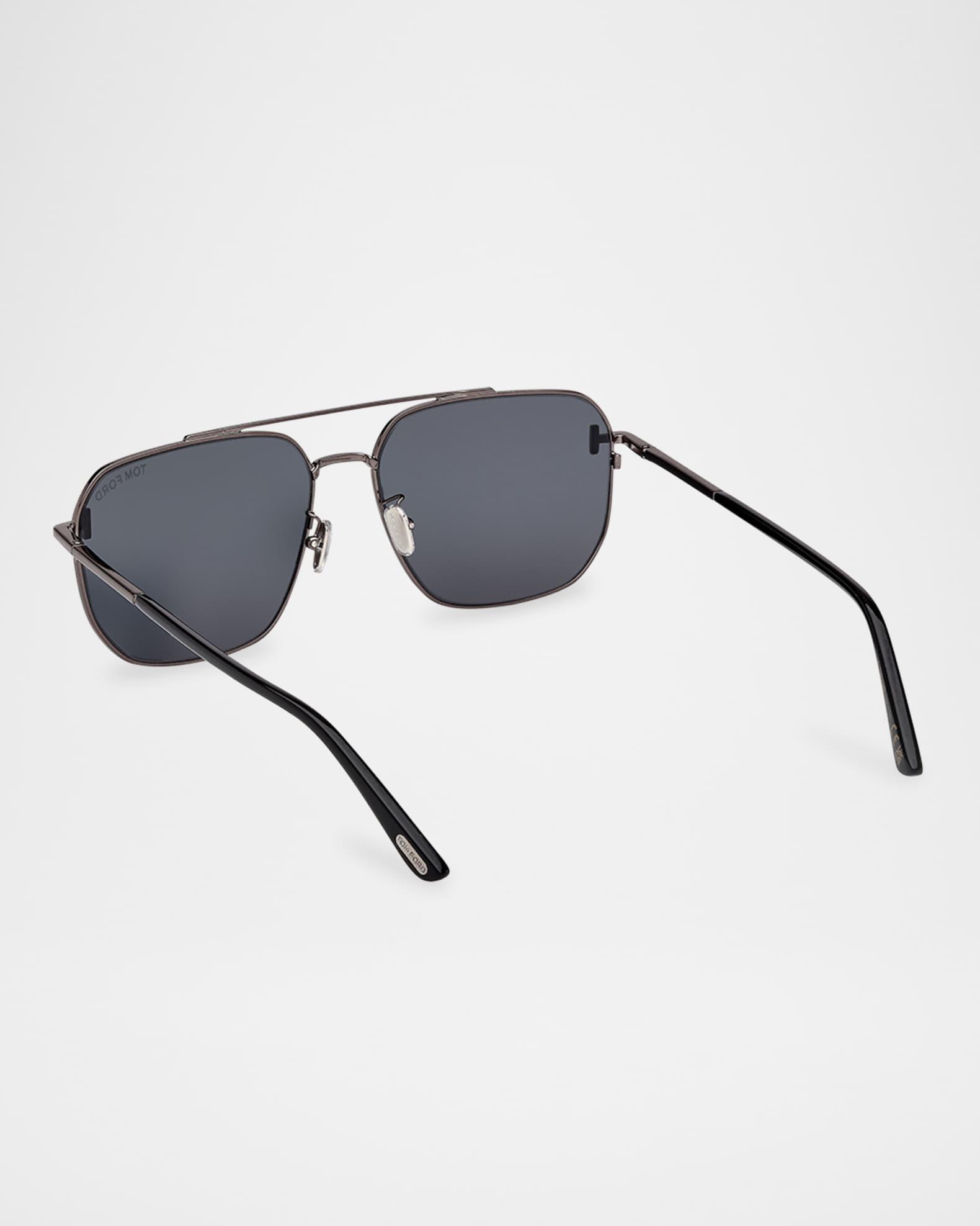 Men's FT1249-KM Metal Square Sunglasses Product Image