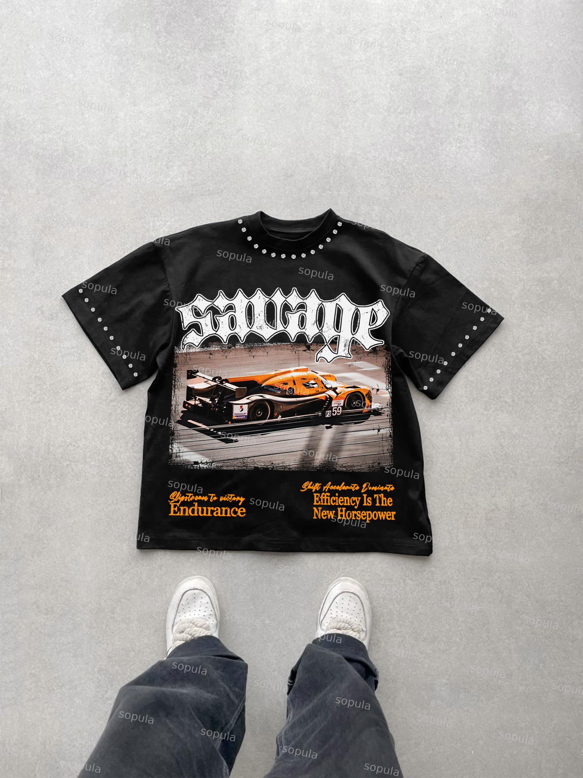 Savage Speed Racing Graphic Cotton T-shirt Product Image