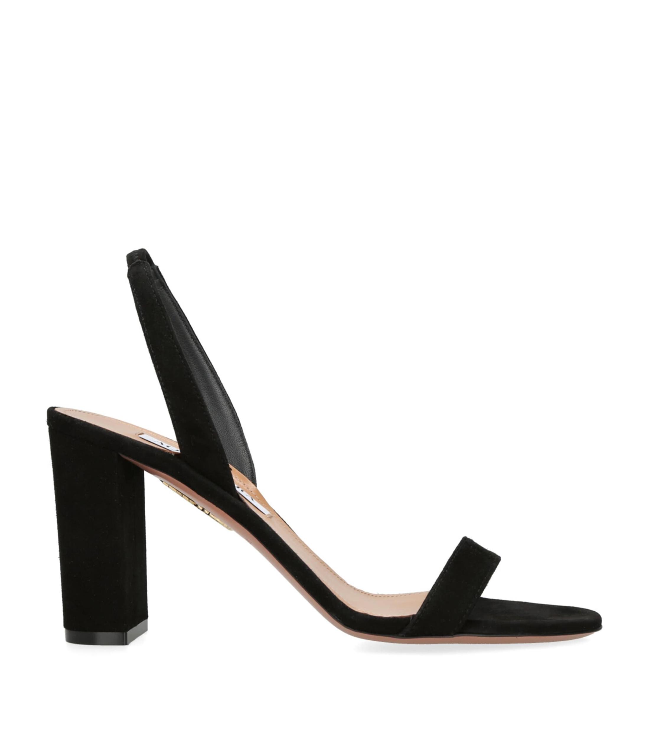 AQUAZZURA So Nude 85 Leather Slingback Sandals In Black Product Image