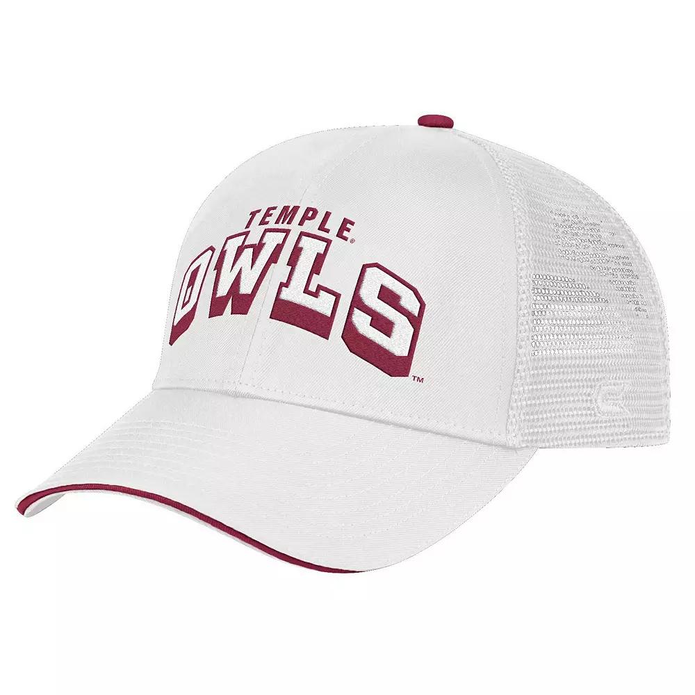 Men's Colosseum White Temple Owls Wyatt Adjustable Hat, Tem White Product Image