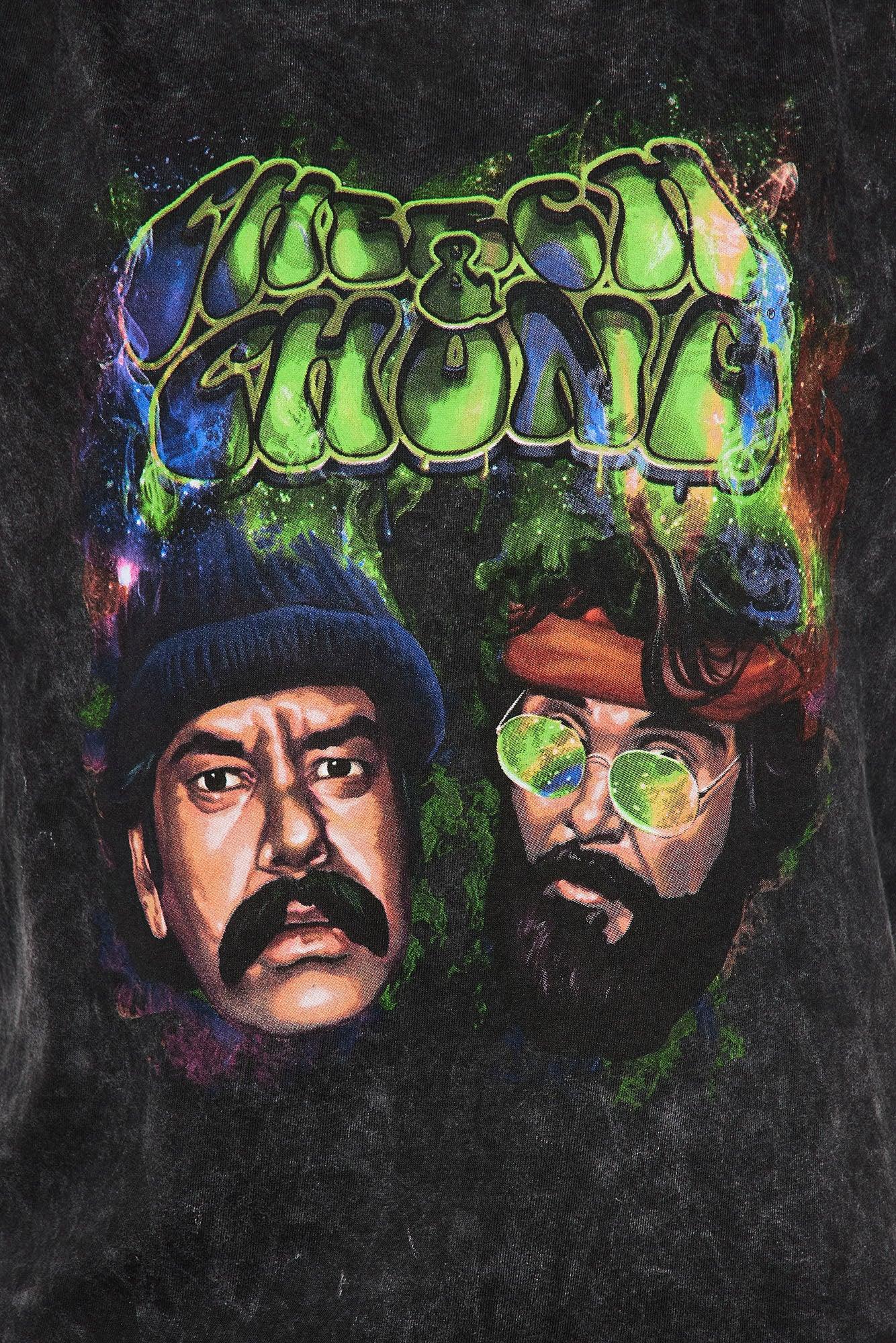 Cheech And Chong Vibin Oversized Washed Tee - Black Female Product Image