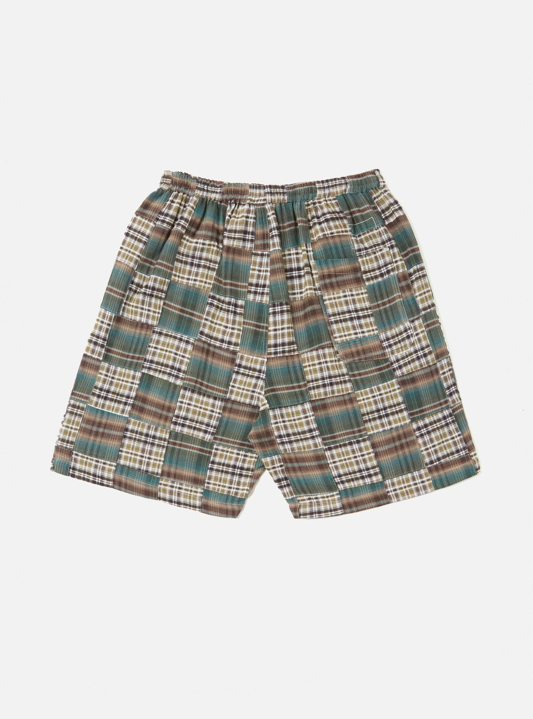 Green Patchwork Madras Pyjama Short Product Image