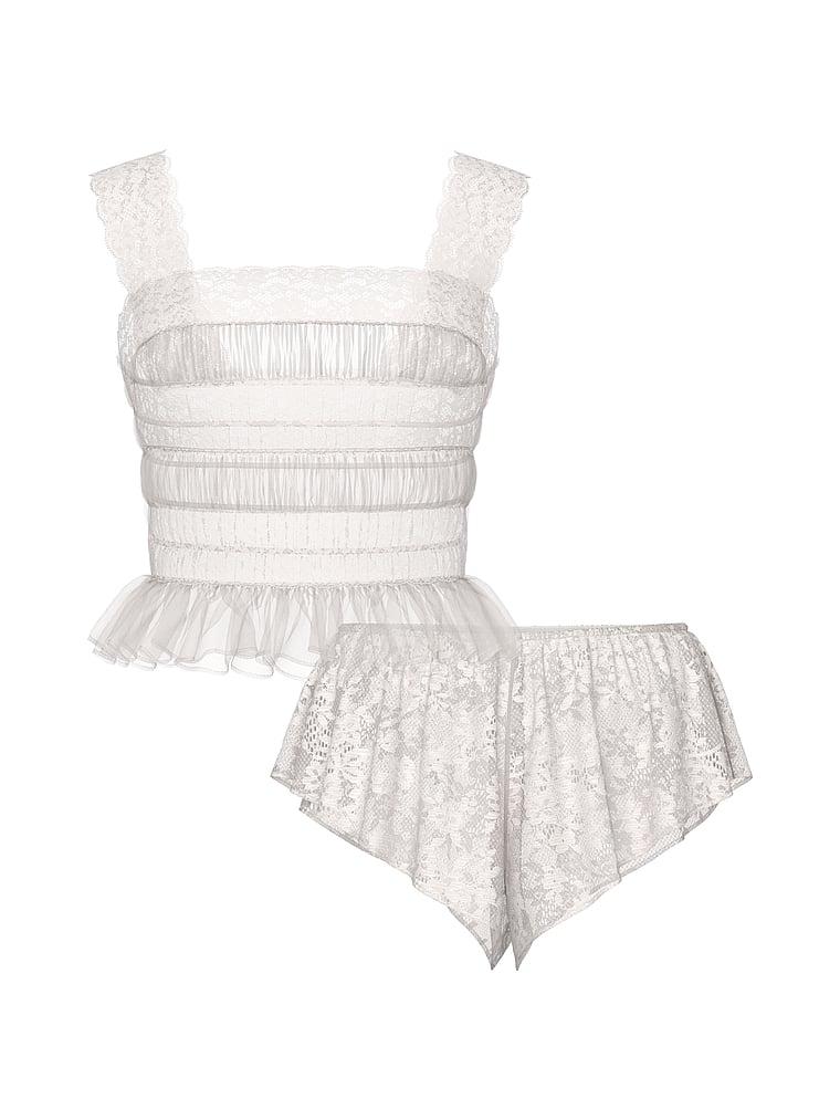 Dare to Dream Lace Sheer Cami & Flutter Short Set Product Image