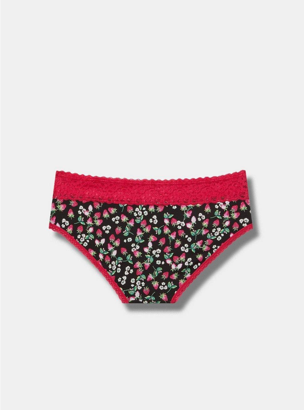 Cotton Mid-Rise Hipster Lace Trim Panty Product Image