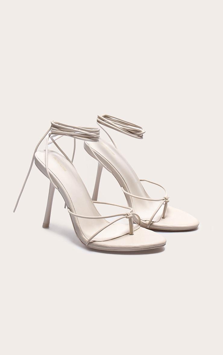 PLT Label Stone Strappy Tie Thong Heels Product Image
