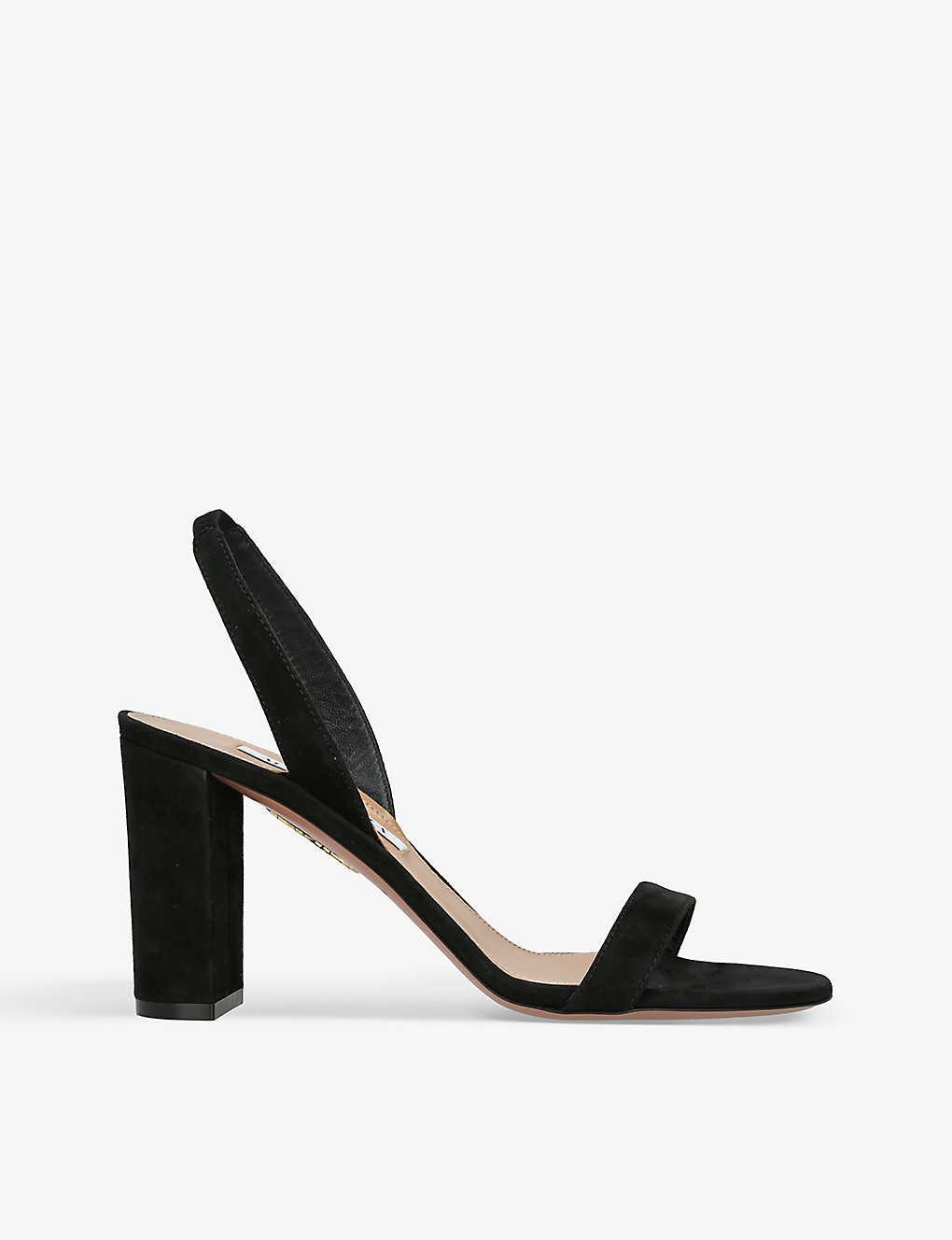 AQUAZZURA So Nude 85 Leather Slingback Sandals In Black Product Image