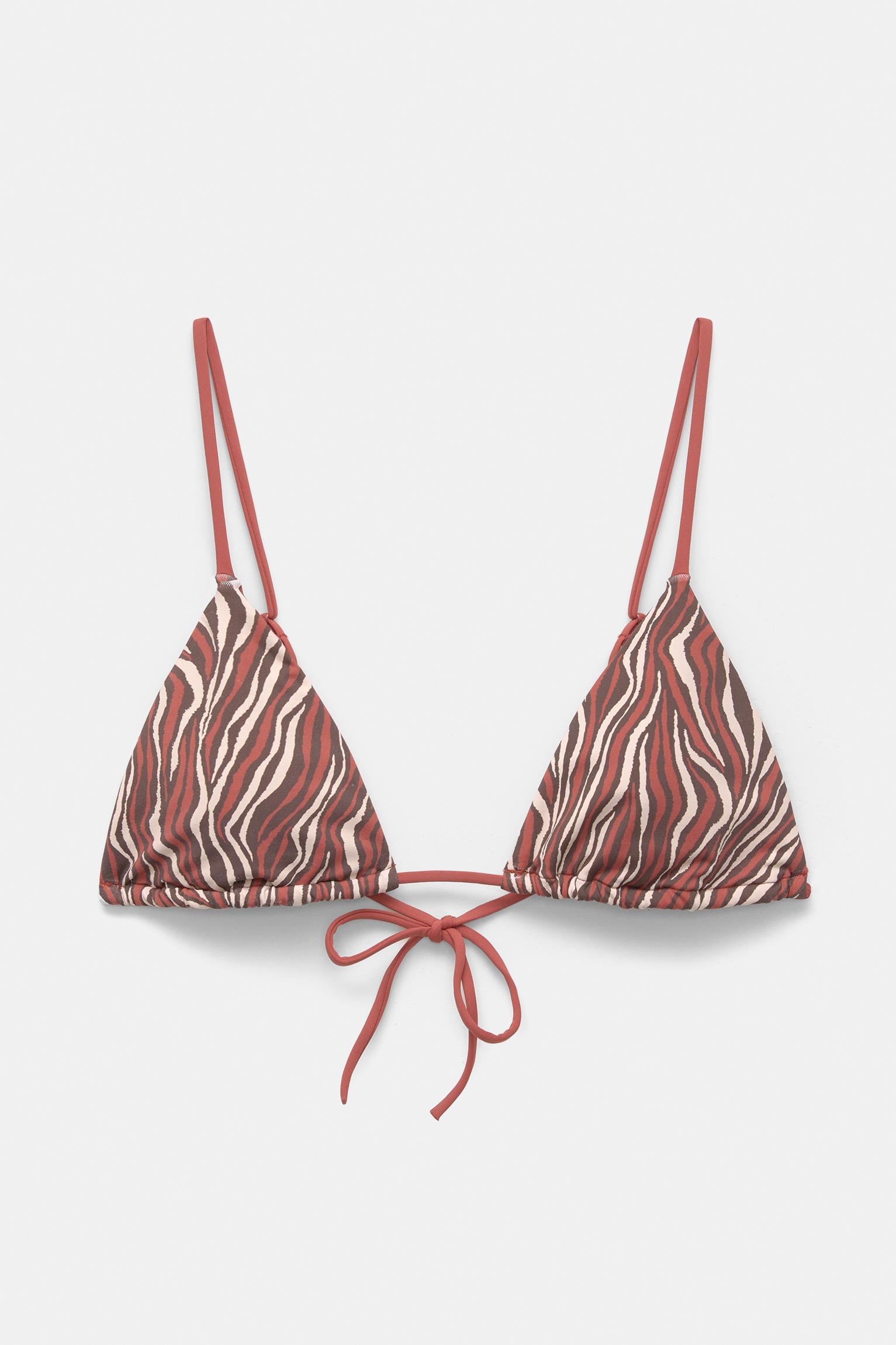 Zebra print triangle bikini top Product Image