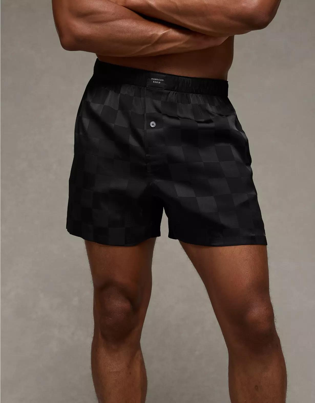 AEO Men's Checkerboard Satin Pocket Boxer Short Product Image