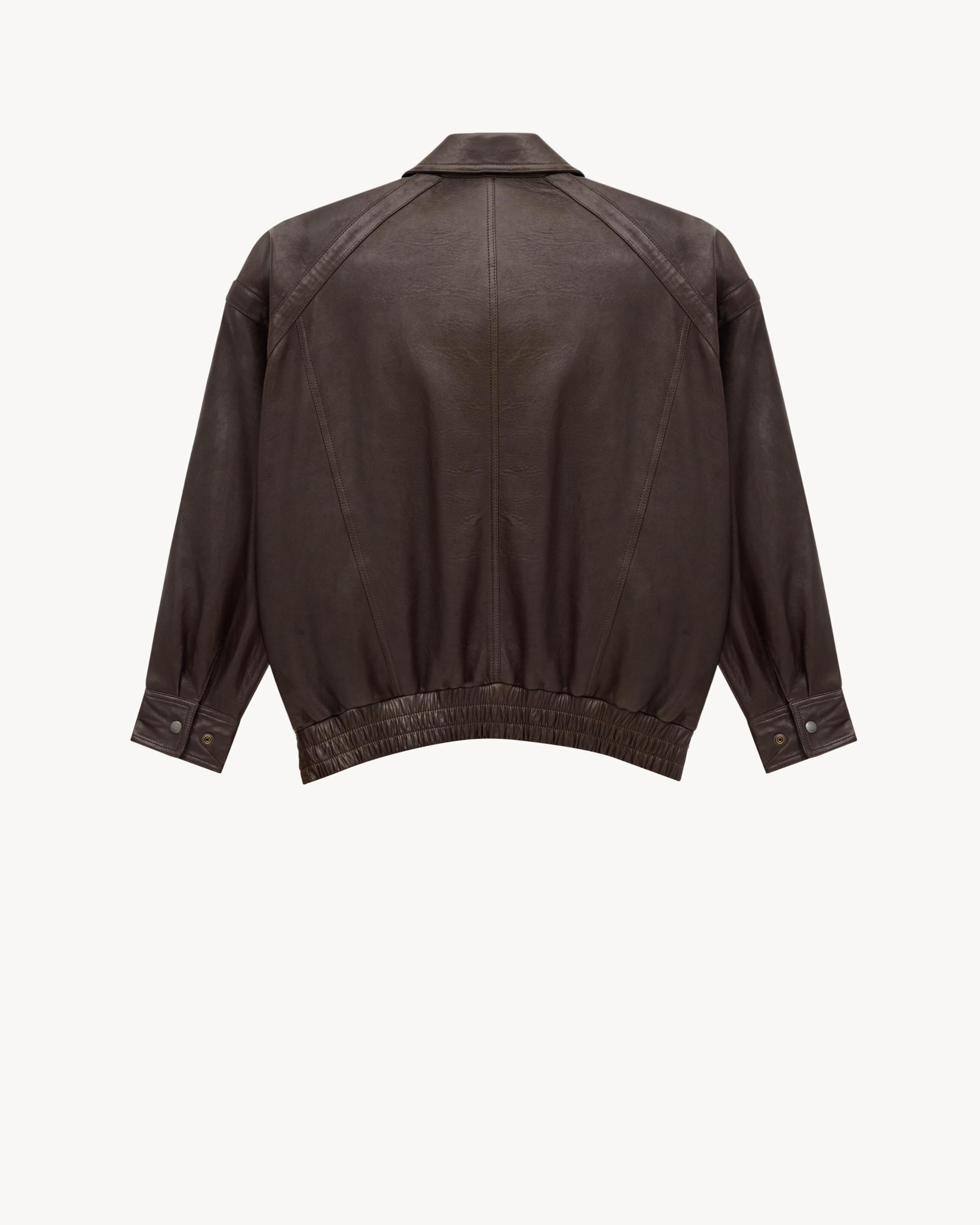 bomber jacket in bubbled lambskin Product Image