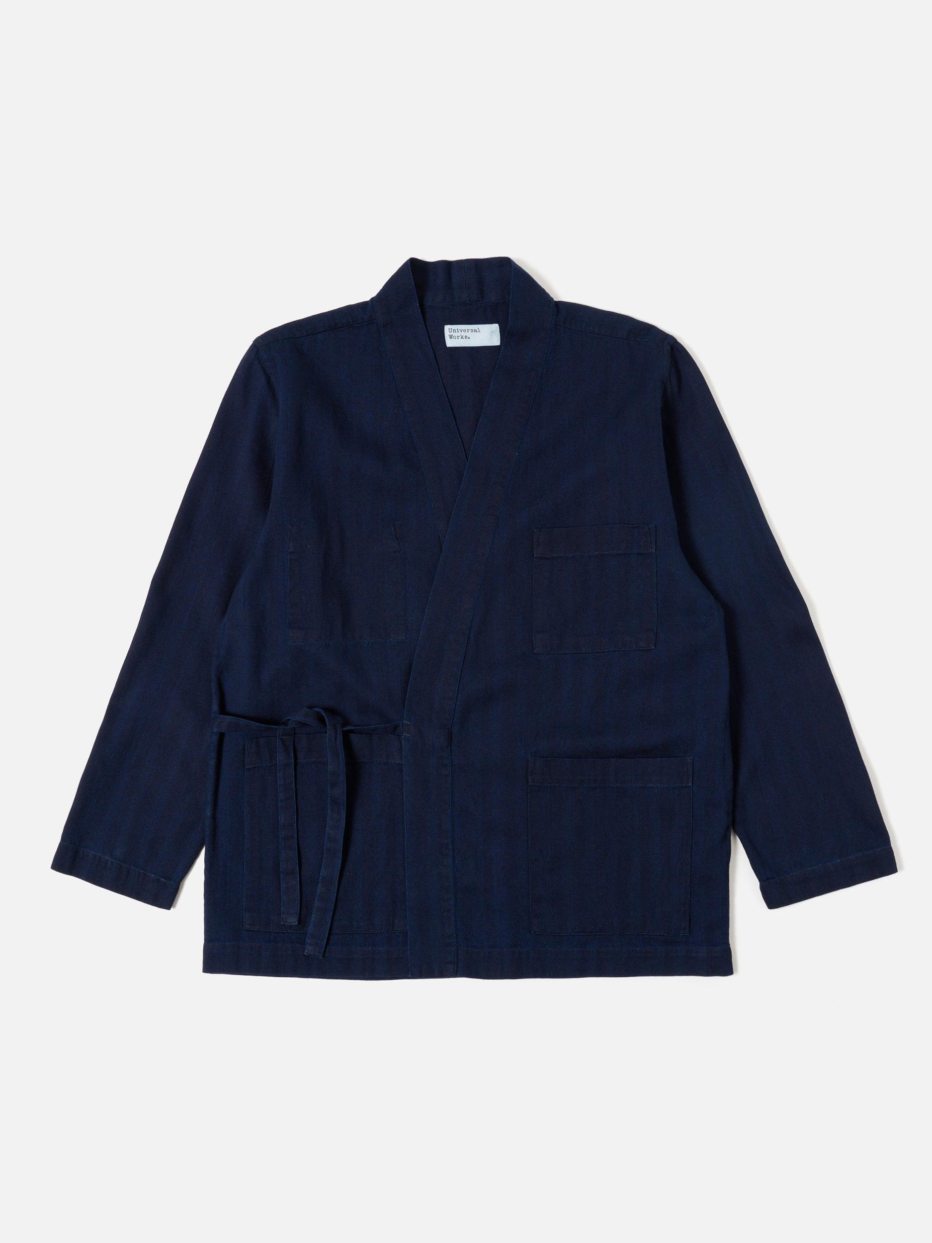 Indigo Herringbone Denim Kyoto Work Jacket Product Image