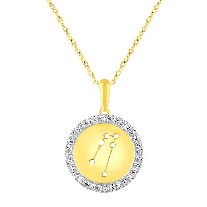 Royal Aura 1/4 Carat T.W. Diamond Halo Zodiac Pendant Necklace, Women's,  Product Image