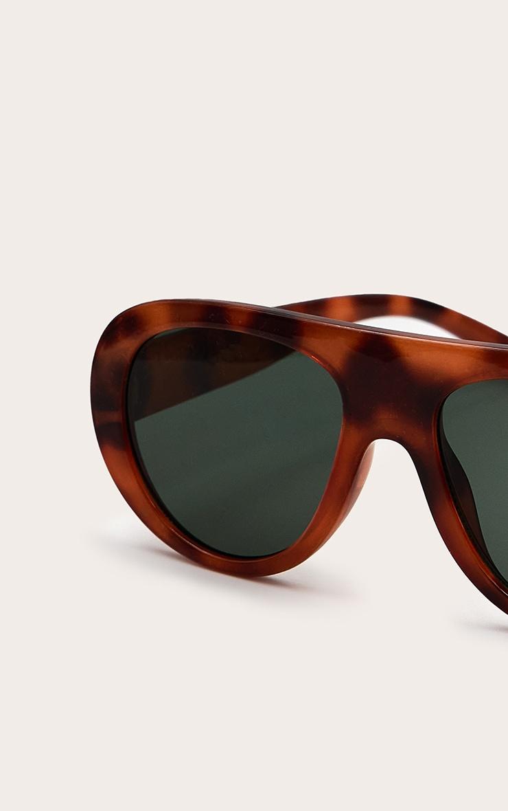 Honey Tortoiseshell Chunky Frame Aviator Sunglasses Product Image