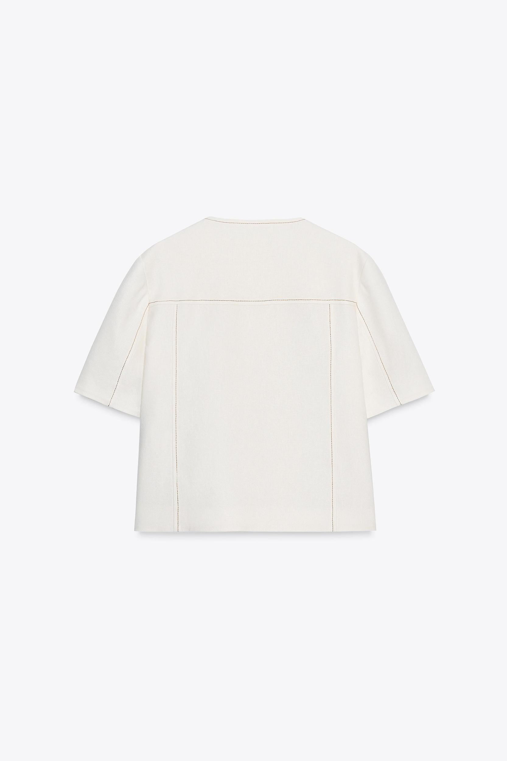 SHORT SLEEVE BLAZER WITH LINEN Product Image