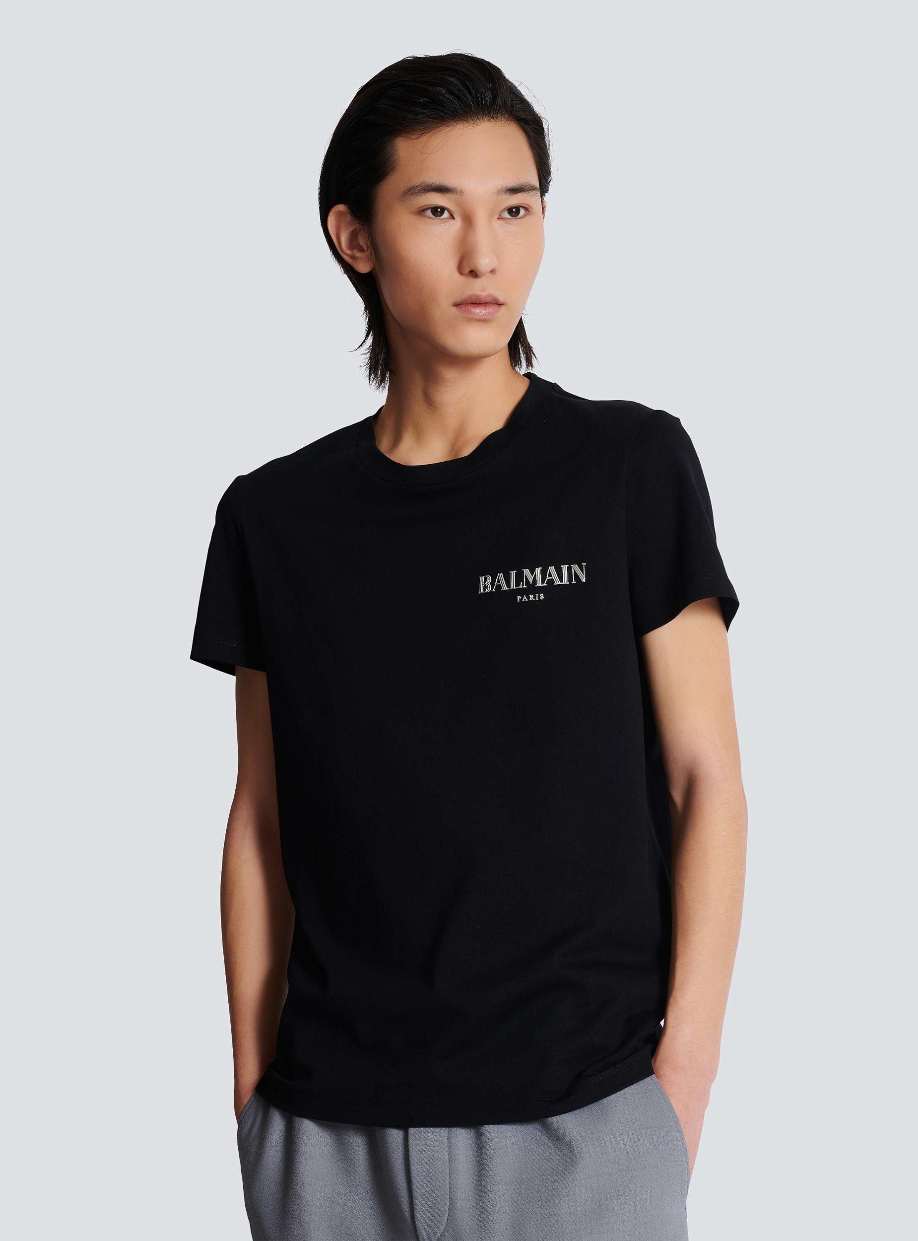 T-shirt with vintage gel Balmain logo Product Image