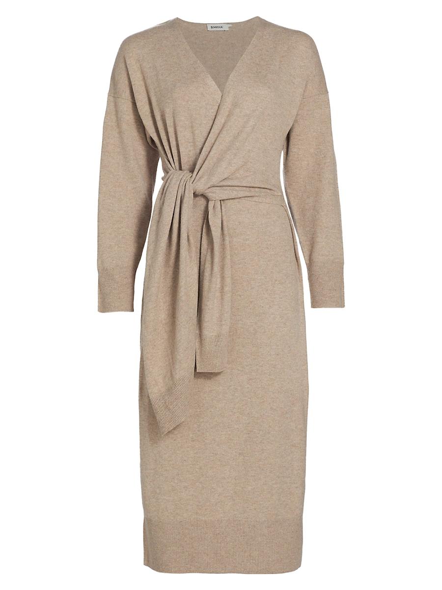 Womens Skyla Knit Wrap Midi-Dress Product Image