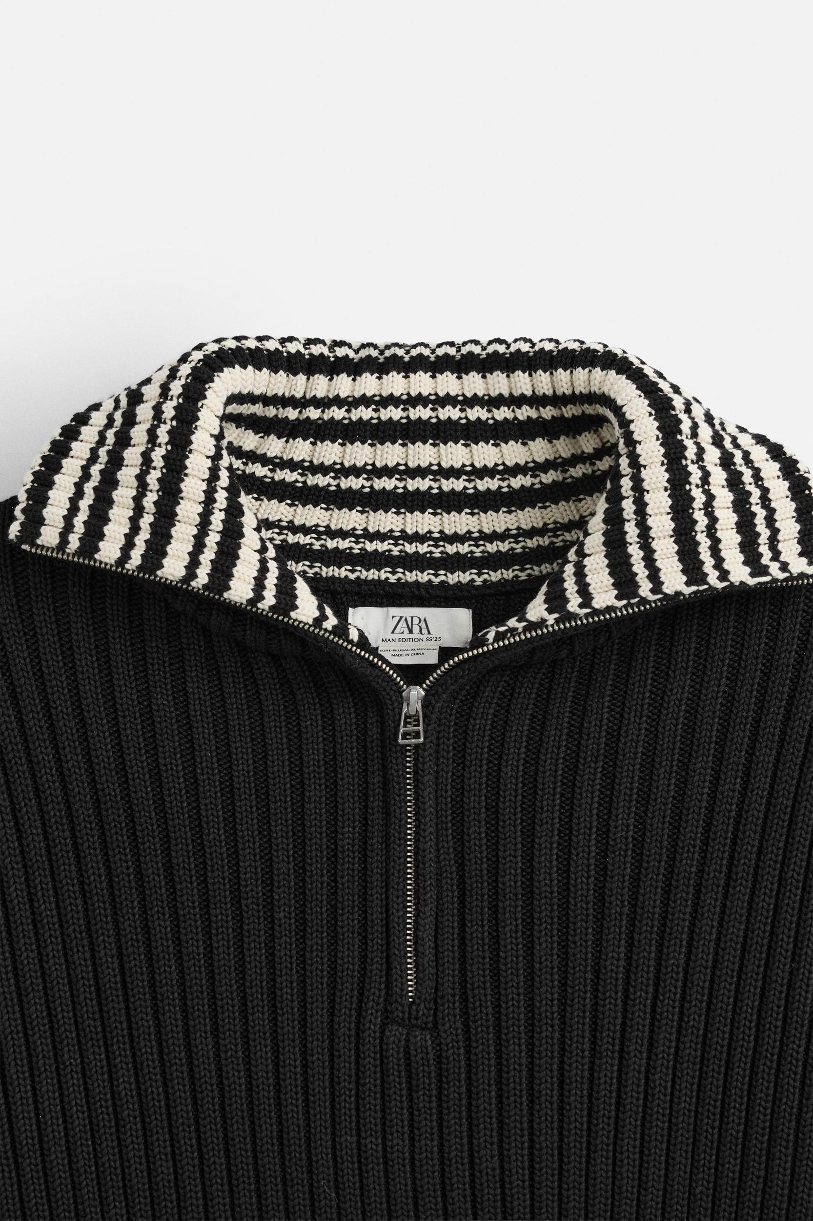 LIMITED EDITION STRIPED ZIP NECK SWEATER Product Image