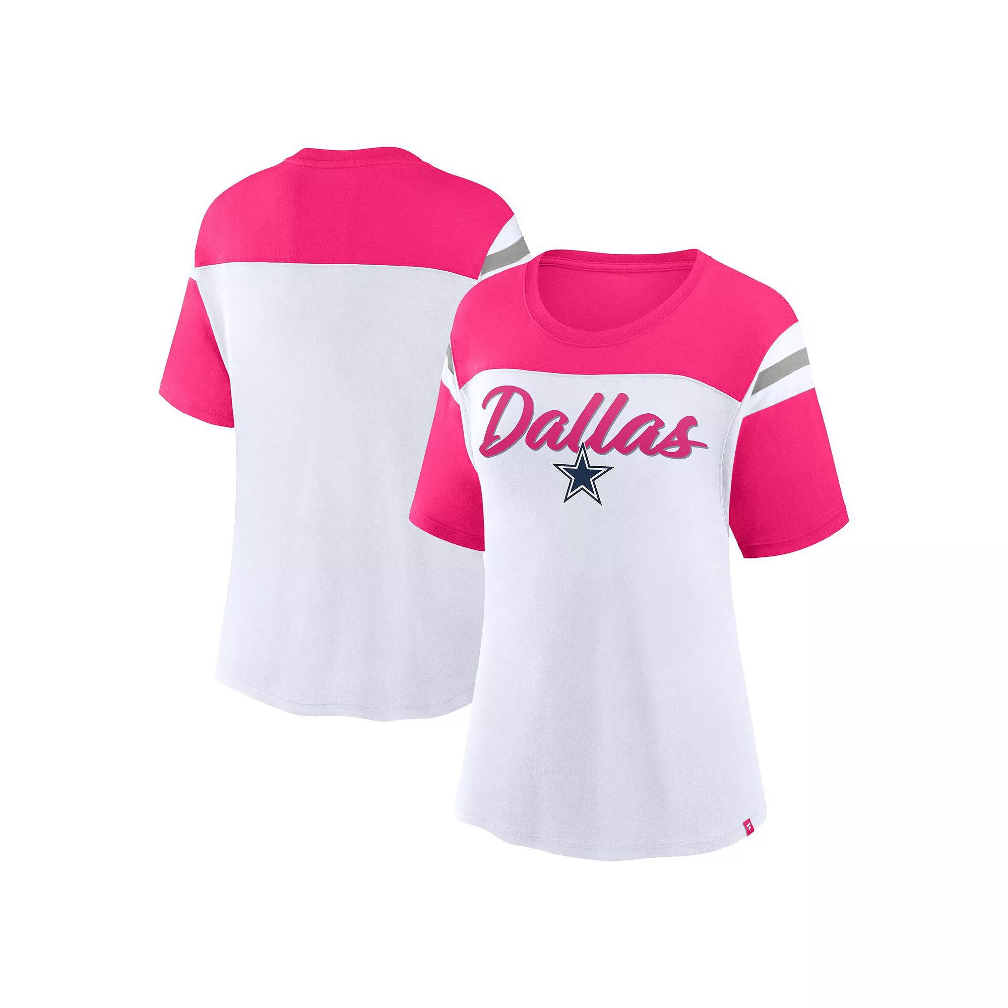 Women's Fanatics White/Navy Dallas Cowboys Cheer Chant Fashion T-Shirt, Size: XL Product Image