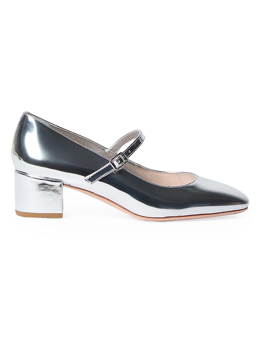 Womens Lyra 50MM Metallic Leather Mary Jane Pumps Product Image