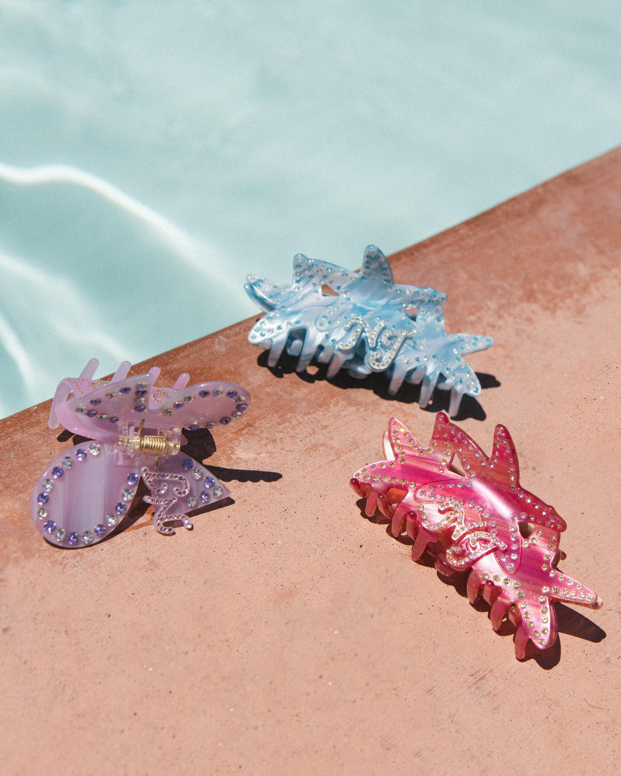 Paulina Crystal Star Claw Clip (Pink) (Final Sale) Product Image