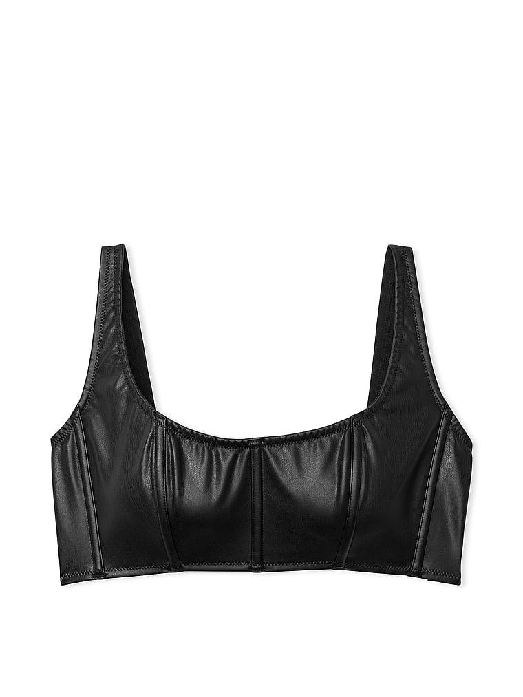 Faux Leather Mini Corset Top Product Image