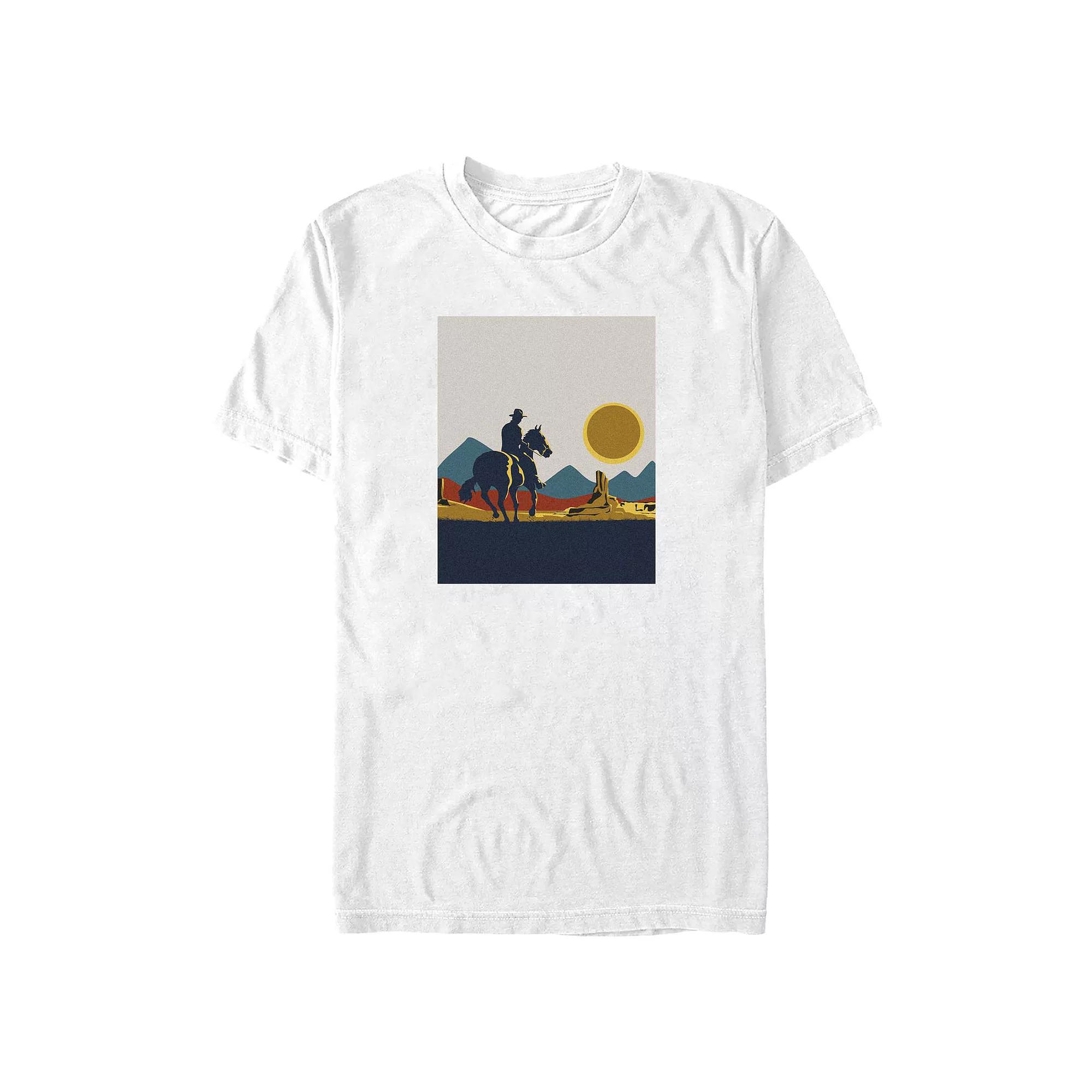 Big & Tall Sunset Cowboy Graphic Tee, Men's, Size: 3XL Tall, White Product Image
