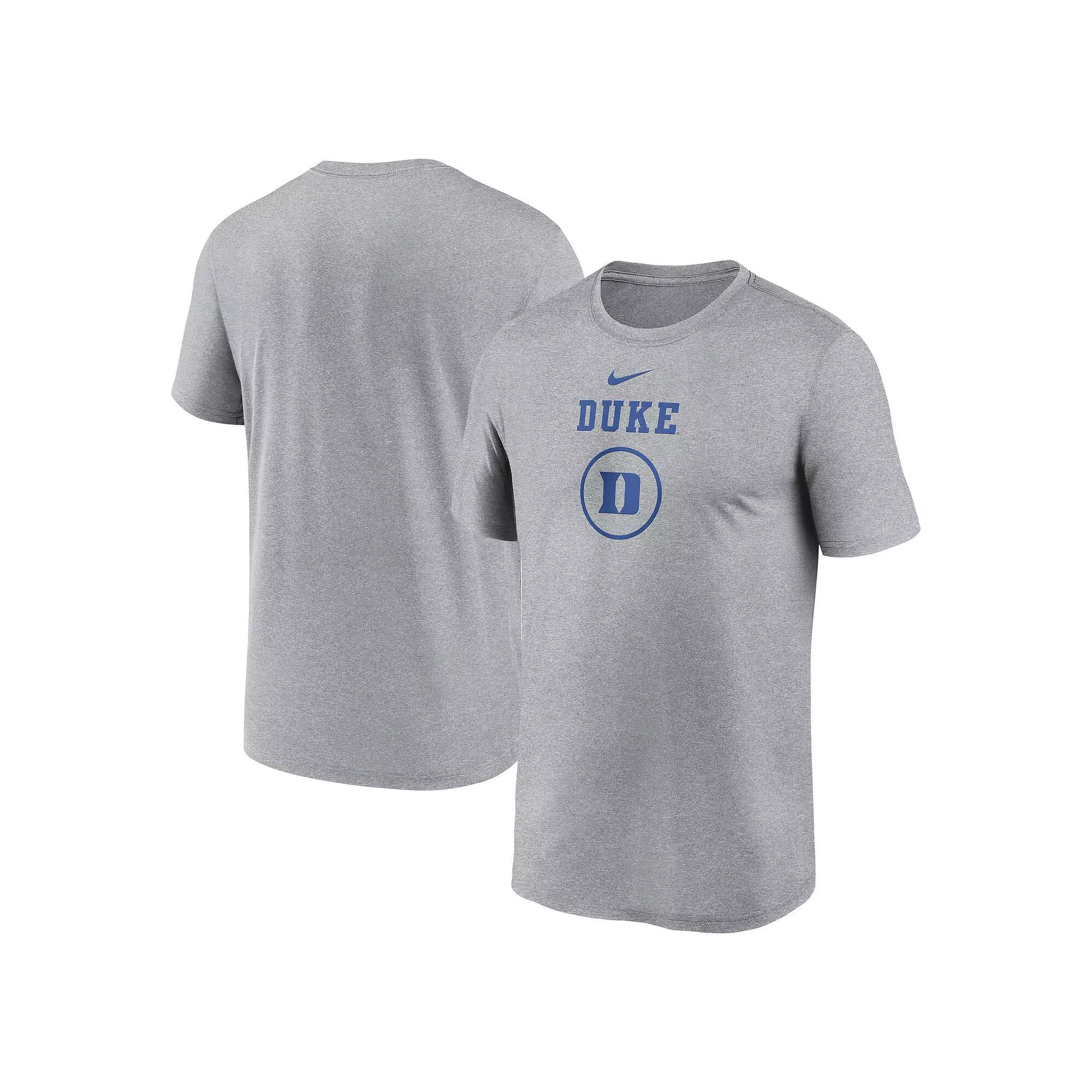 Men's Nike Heather Gray Duke Blue Devils On-Court Basketball Legend Practice Performance T-Shirt, Size: 2XL, Grey Product Image
